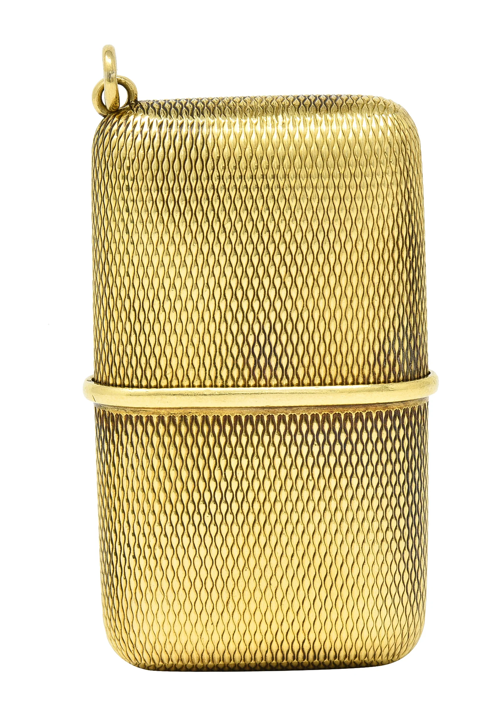 Hermès 18 Karat Gold Textured Expandable Vintage Purse Travel Watch Pendant - Image 4