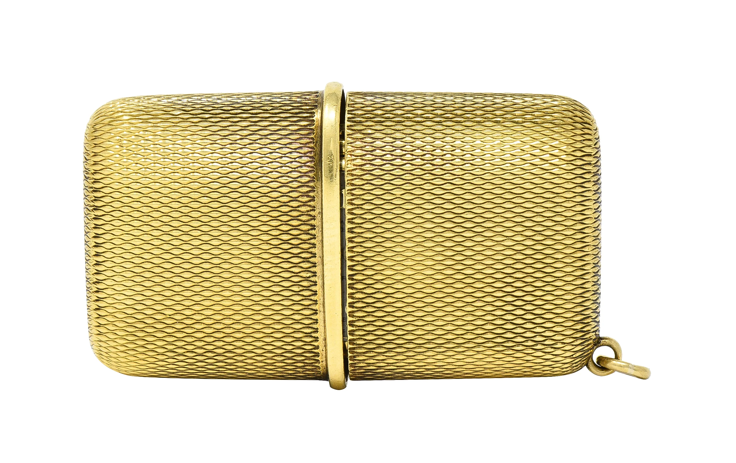 Hermès 18 Karat Gold Textured Expandable Vintage Purse Travel Watch Pendant - Image 7