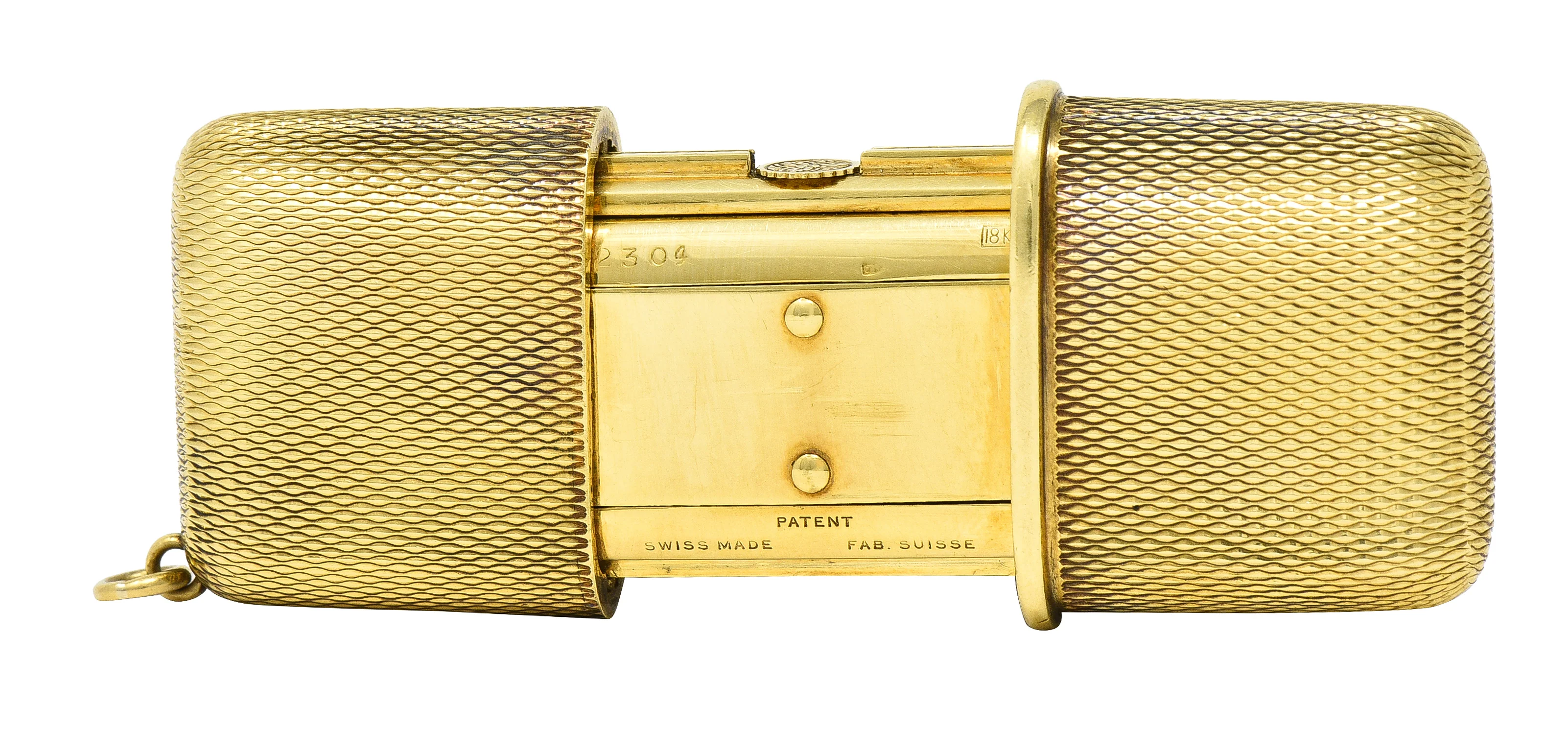 Hermès 18 Karat Gold Textured Expandable Vintage Purse Travel Watch Pendant - Image 9