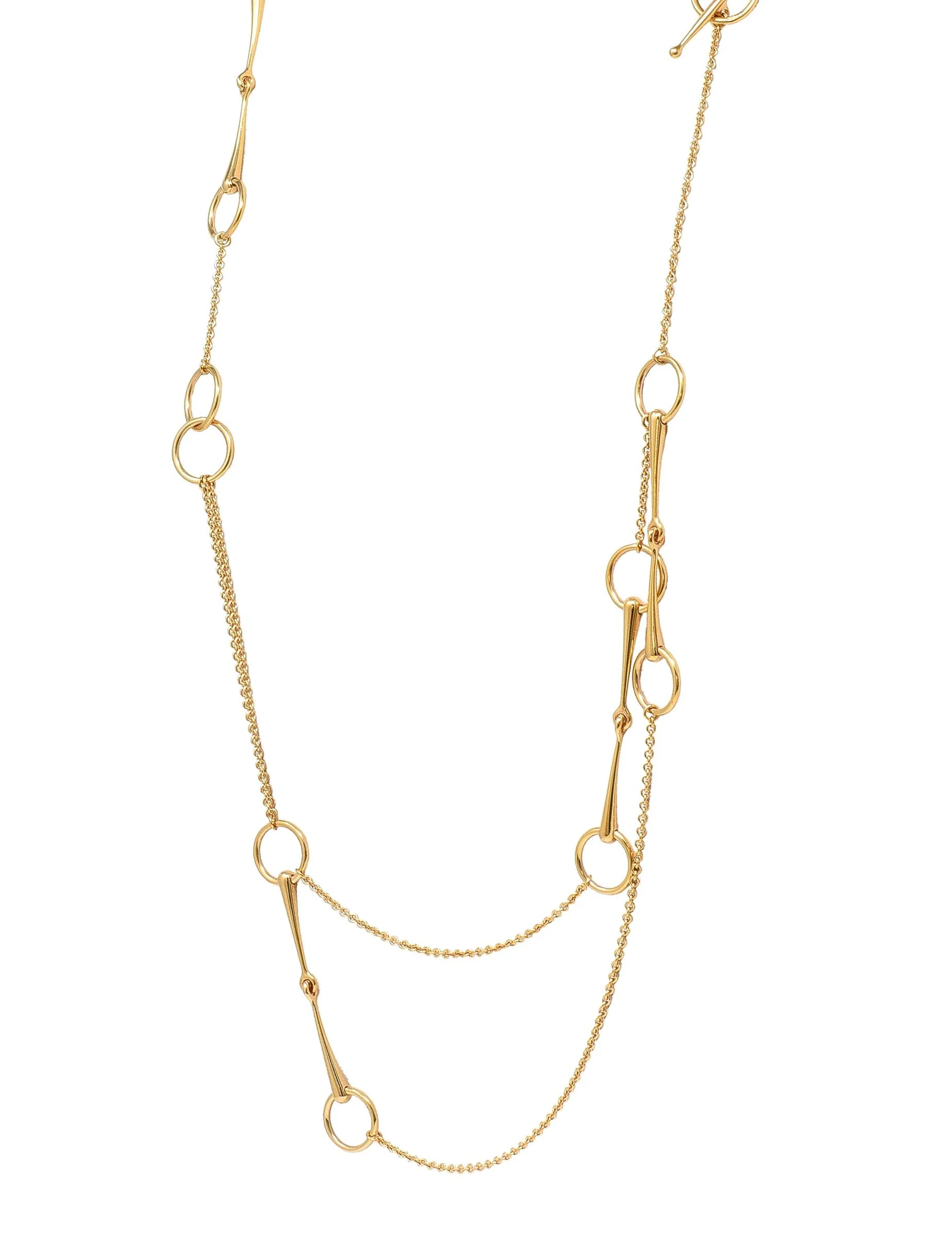 Hermès Contemporary 18 Karat Yellow Gold Filet d'Or Horse-Bit Chain Link Necklace - Image 4