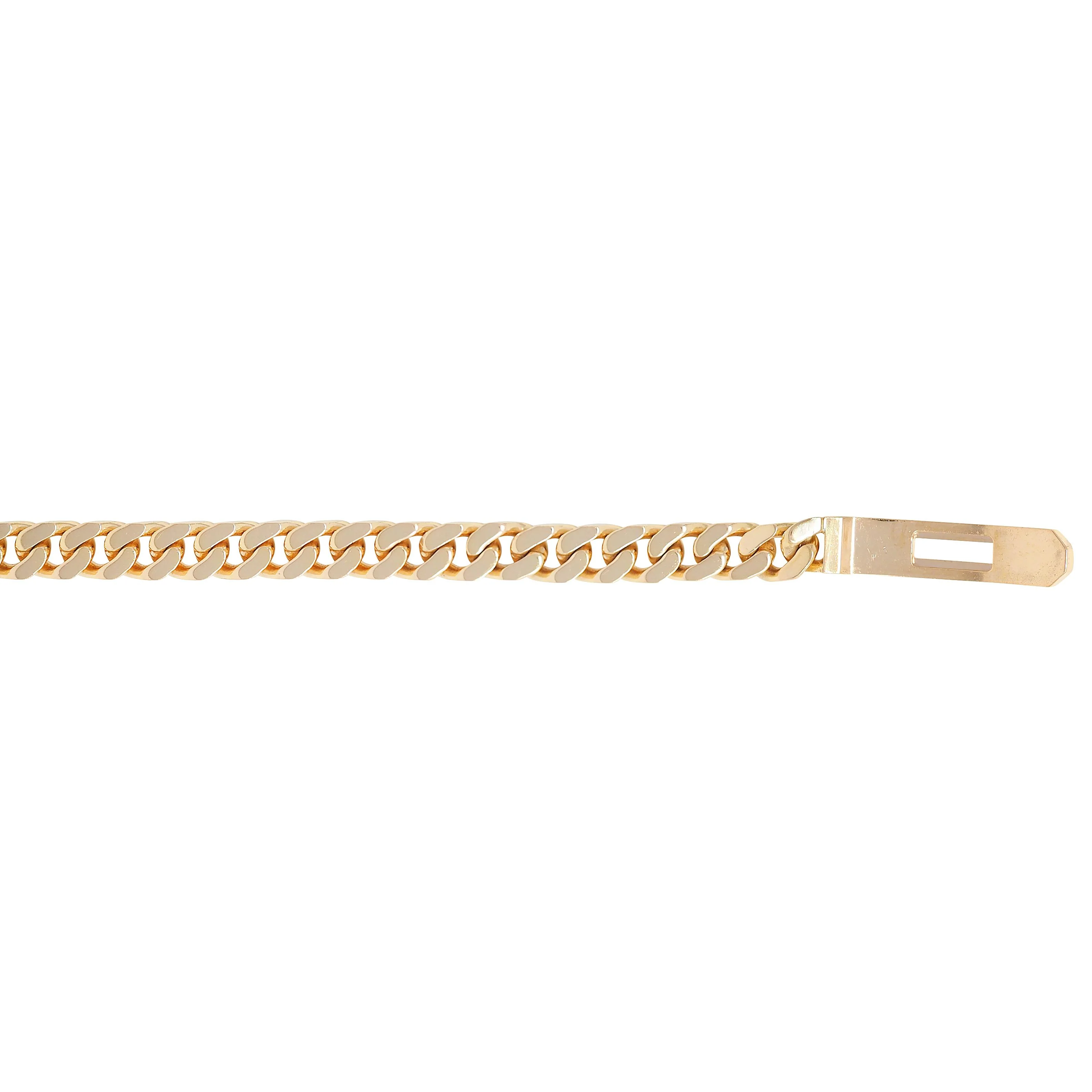 Hermés Contemporary Diamond 18 Karat Yellow Gold Kelly Gourmette Cuban Link Bracelet - Image 8