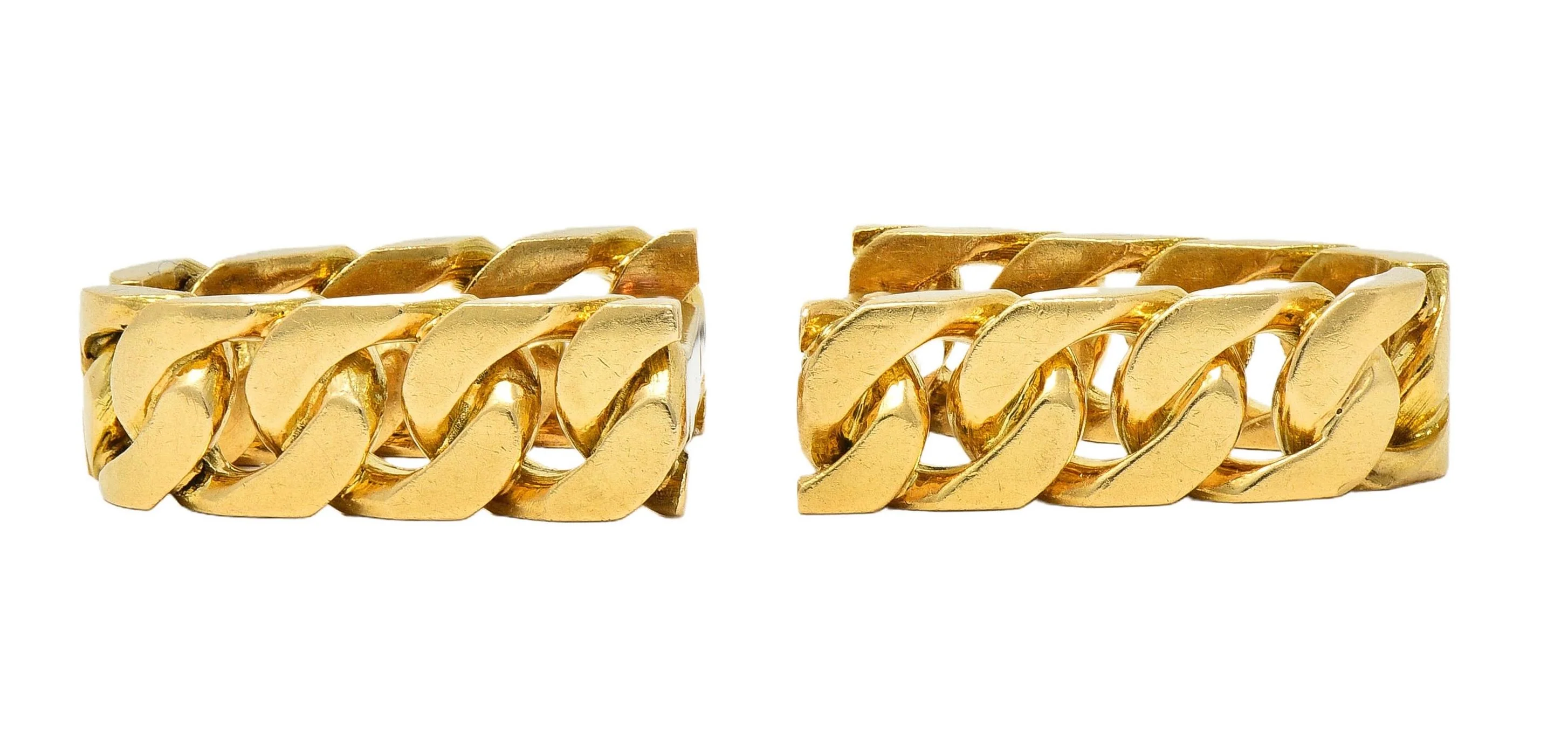 Hermès Paris 18 Karat Yellow Gold Curb Link Vintage Men's French Stirrup Cufflinks - Image 8