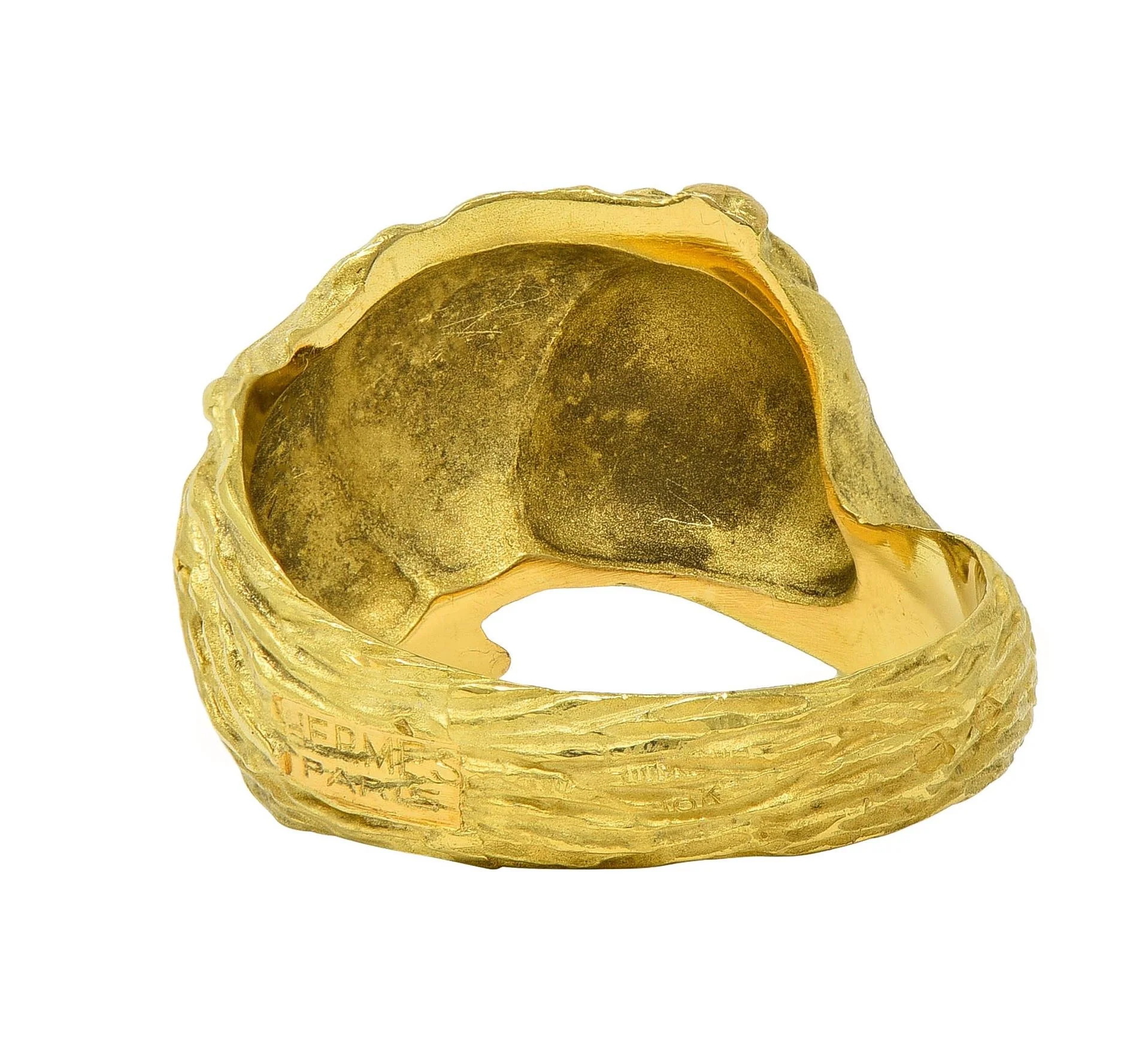 Hermès Paris 18 Karat Yellow Gold Vintage 1960's Horse Animal Ring - Image 3