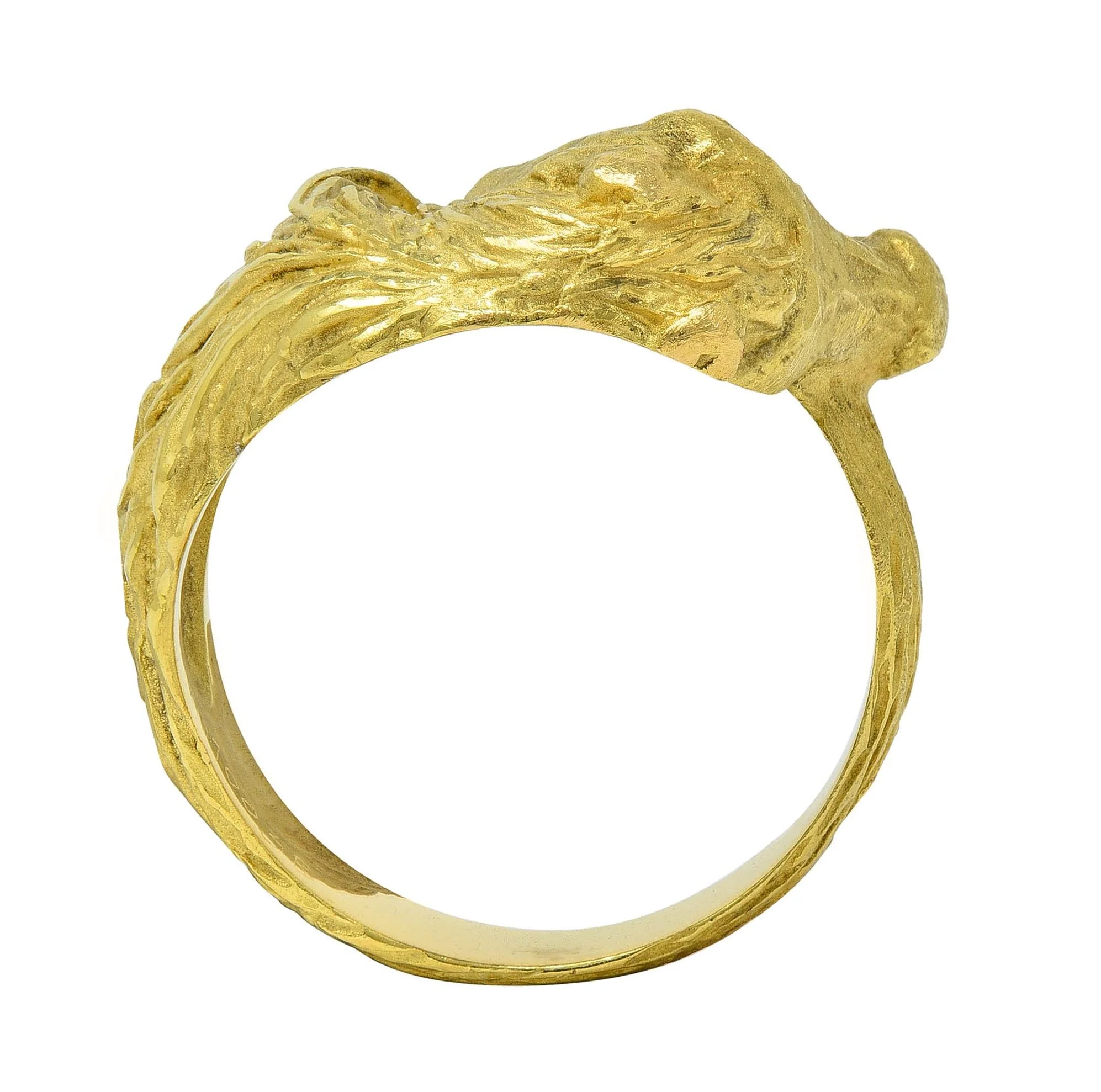 Hermès Paris 18 Karat Yellow Gold Vintage 1960's Horse Animal Ring - Image 7