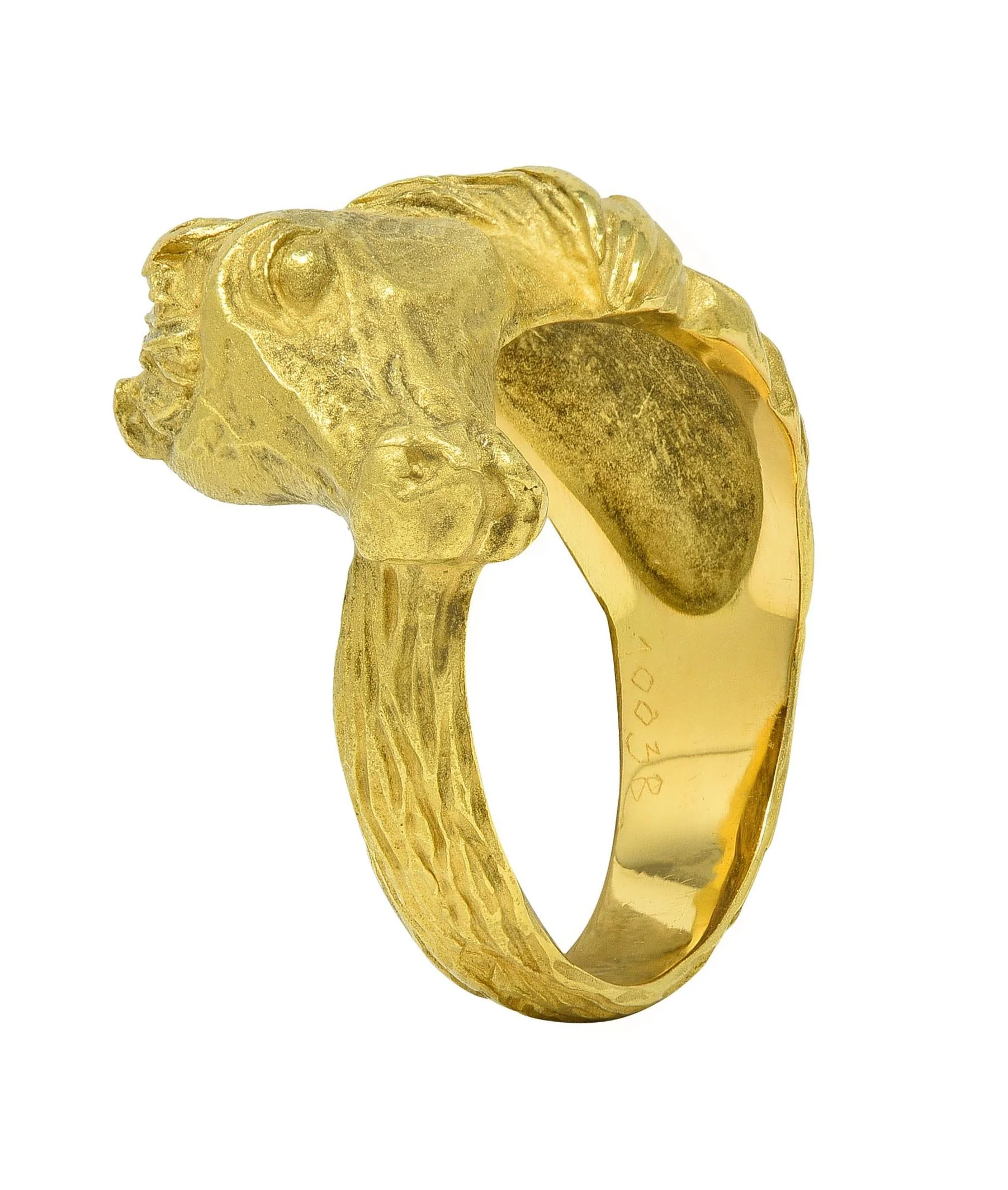 Hermès Paris 18 Karat Yellow Gold Vintage 1960's Horse Animal Ring - Image 9