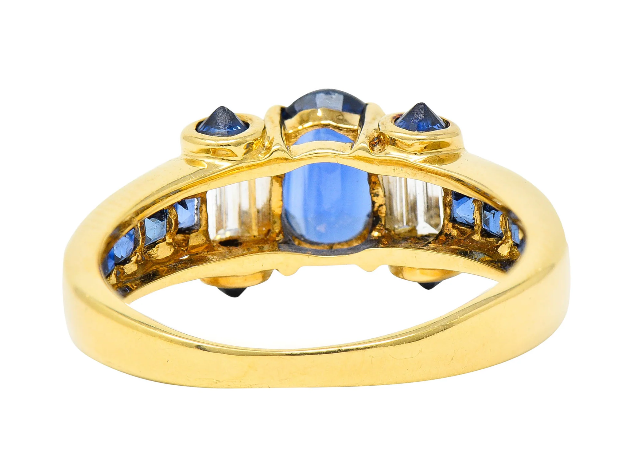 Innovative Sapphire Diamond 18 Karat Gold Gemstone Ring - Image 4