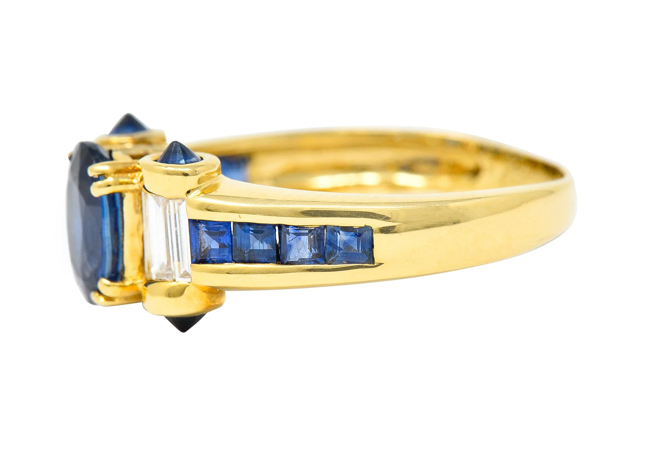 Innovative Sapphire Diamond 18 Karat Gold Gemstone Ring - Image 5