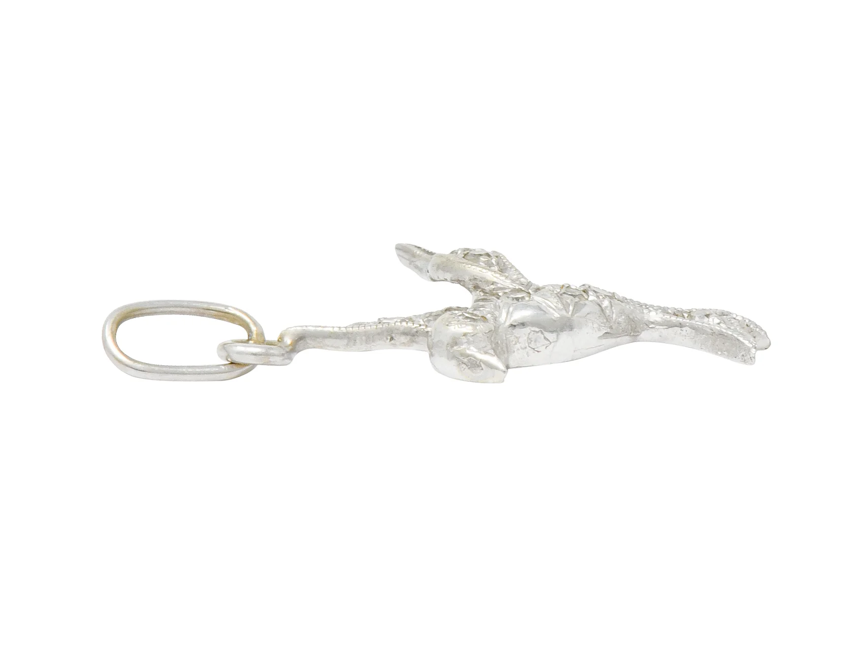 Inspiring Art Deco Diamond Platinum Flying Dove Bird Charm - Image 6