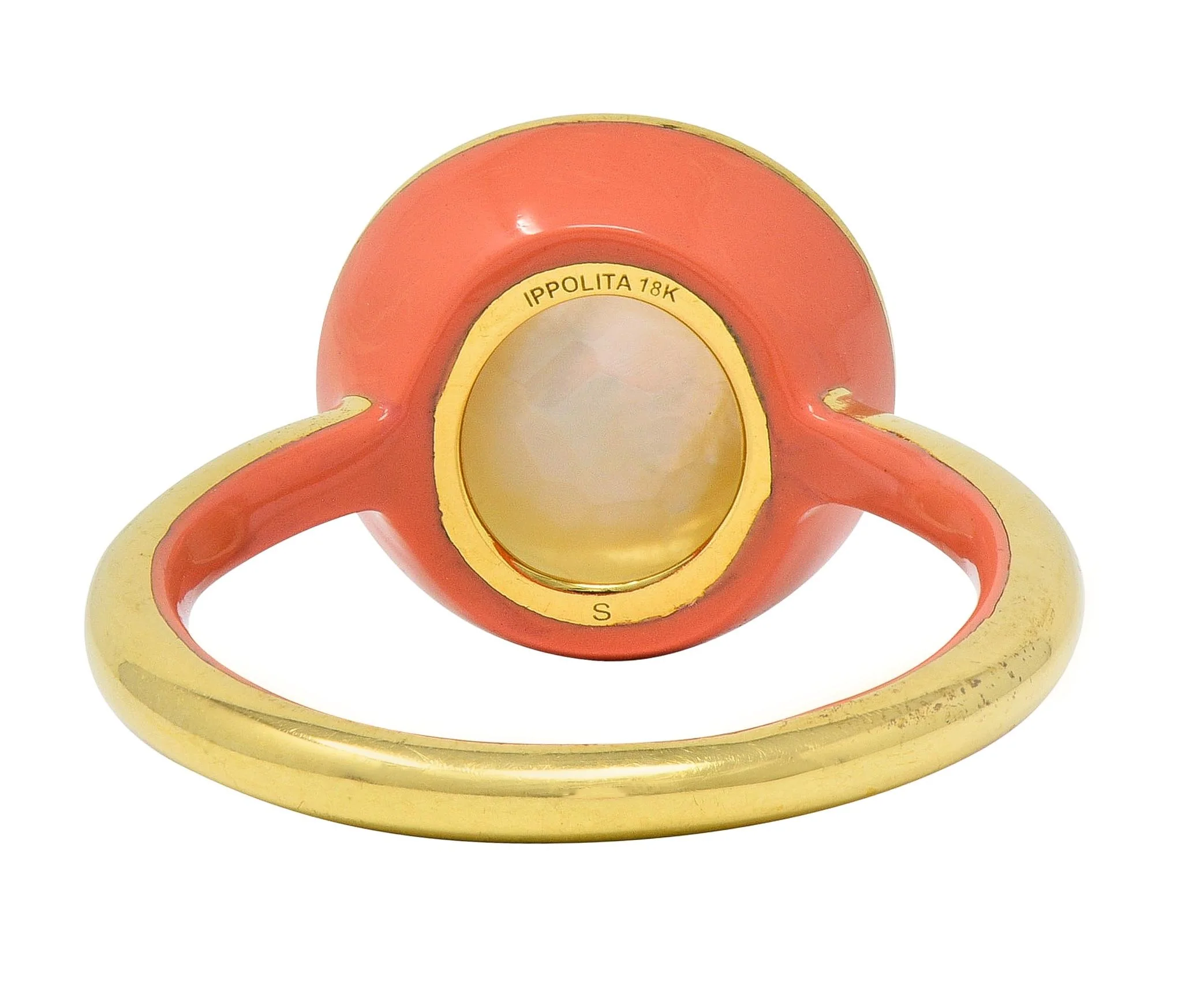 Ippolita Contemporary Diamond Mother-Of-Pearl Quartz Enamel 18 Karat Yellow Gold Lollipop Ring - Image 4