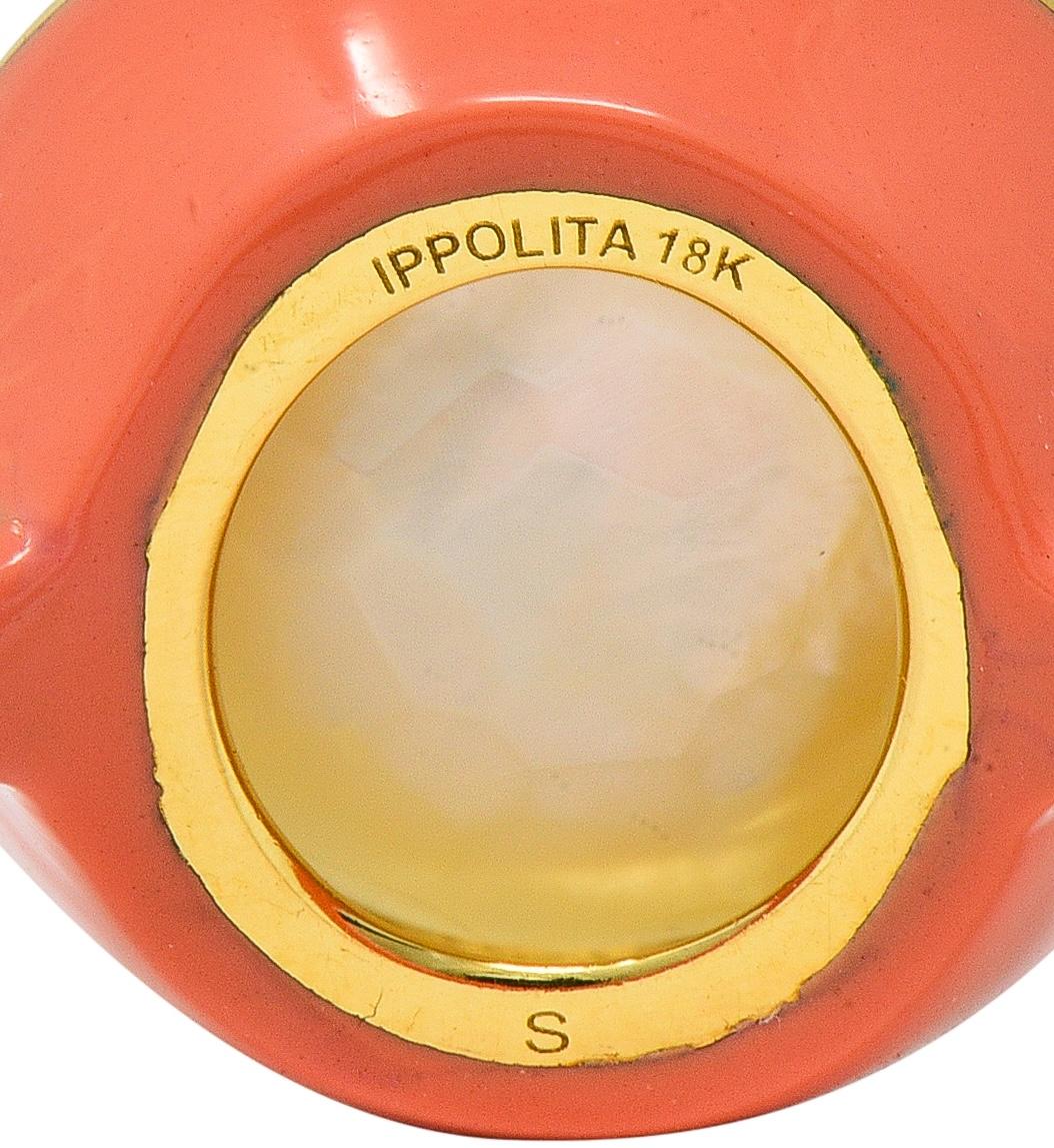 Ippolita Contemporary Diamond Mother-Of-Pearl Quartz Enamel 18 Karat Yellow Gold Lollipop Ring - Image 6