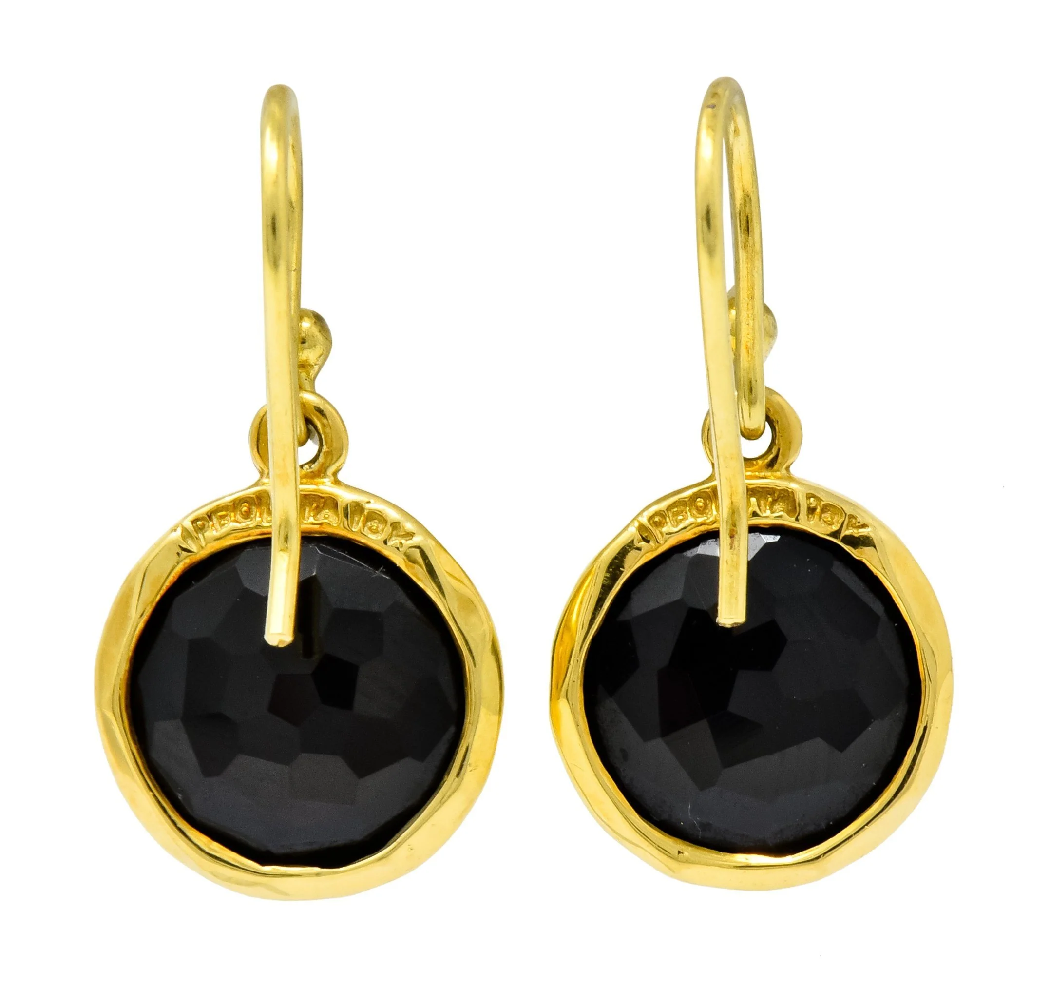 Ippolita Faceted Onyx 18 Karat Gold Lollipop Drop Earrings - Image 6