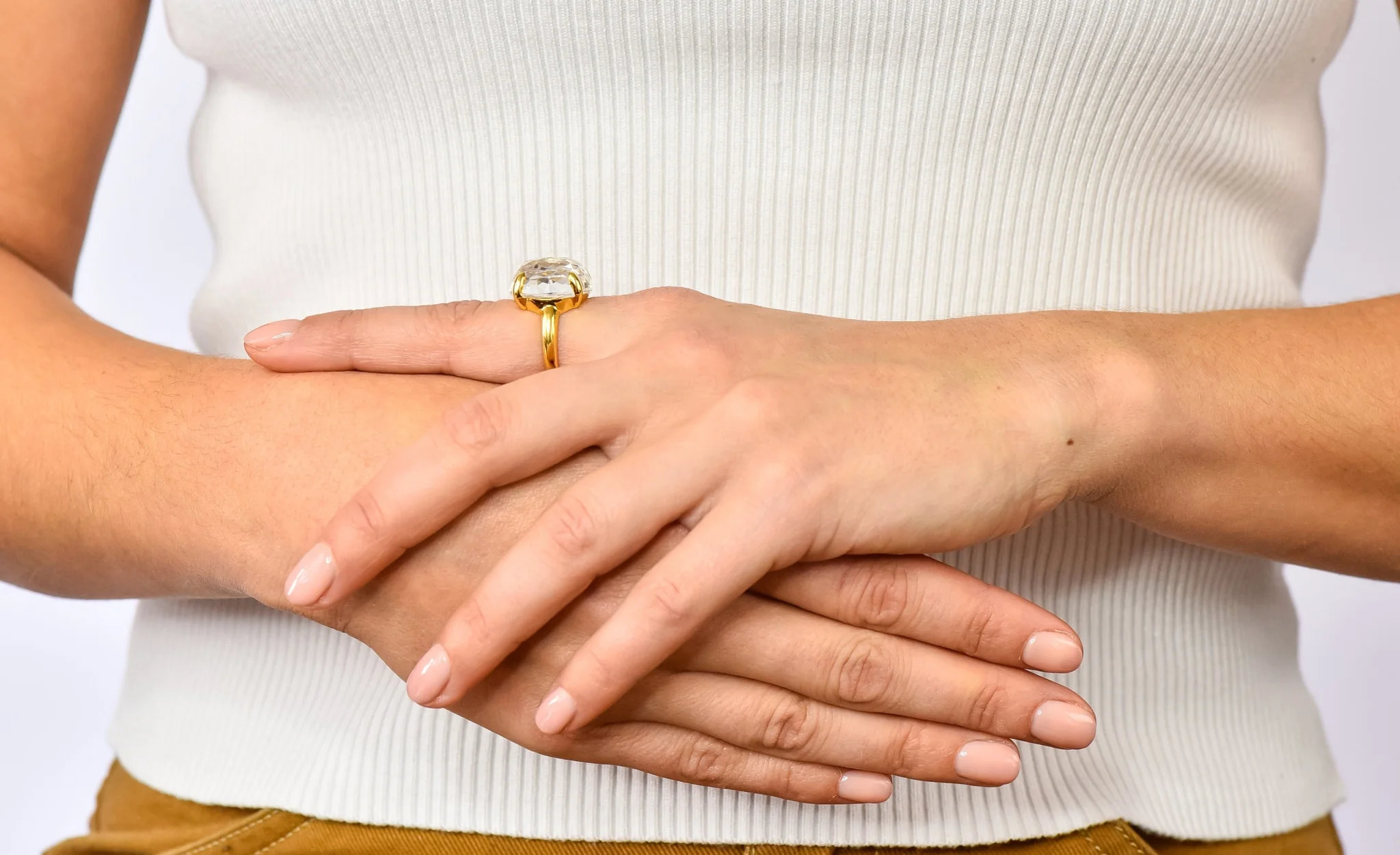 Ippolita Faceted Rock Crystal 18 Karat Gold Cocktail Ring - Image 12