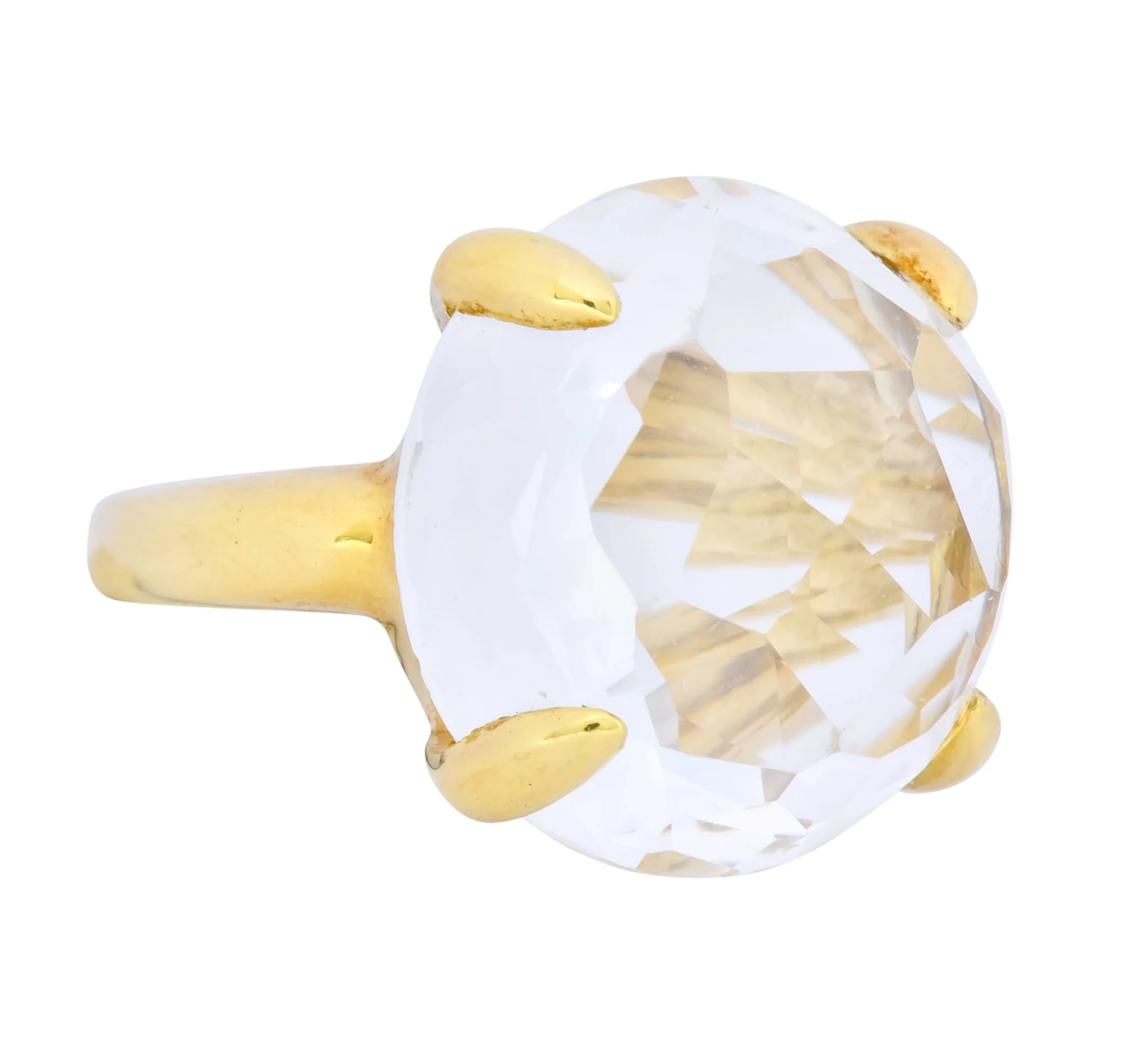 Ippolita Faceted Rock Crystal 18 Karat Gold Cocktail Ring - Image 2