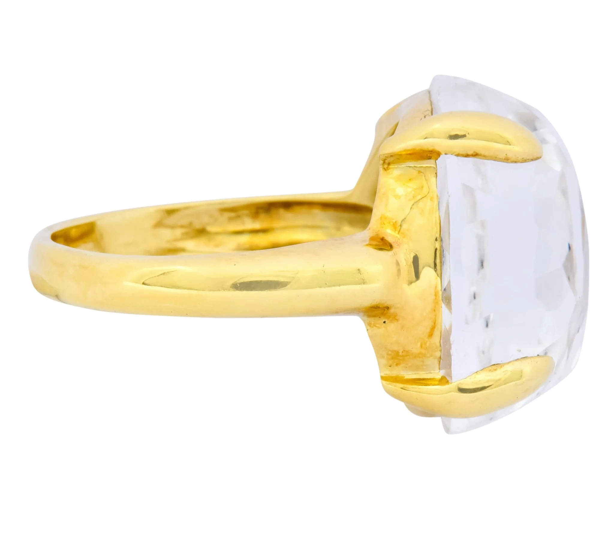 Ippolita Faceted Rock Crystal 18 Karat Gold Cocktail Ring - Image 3