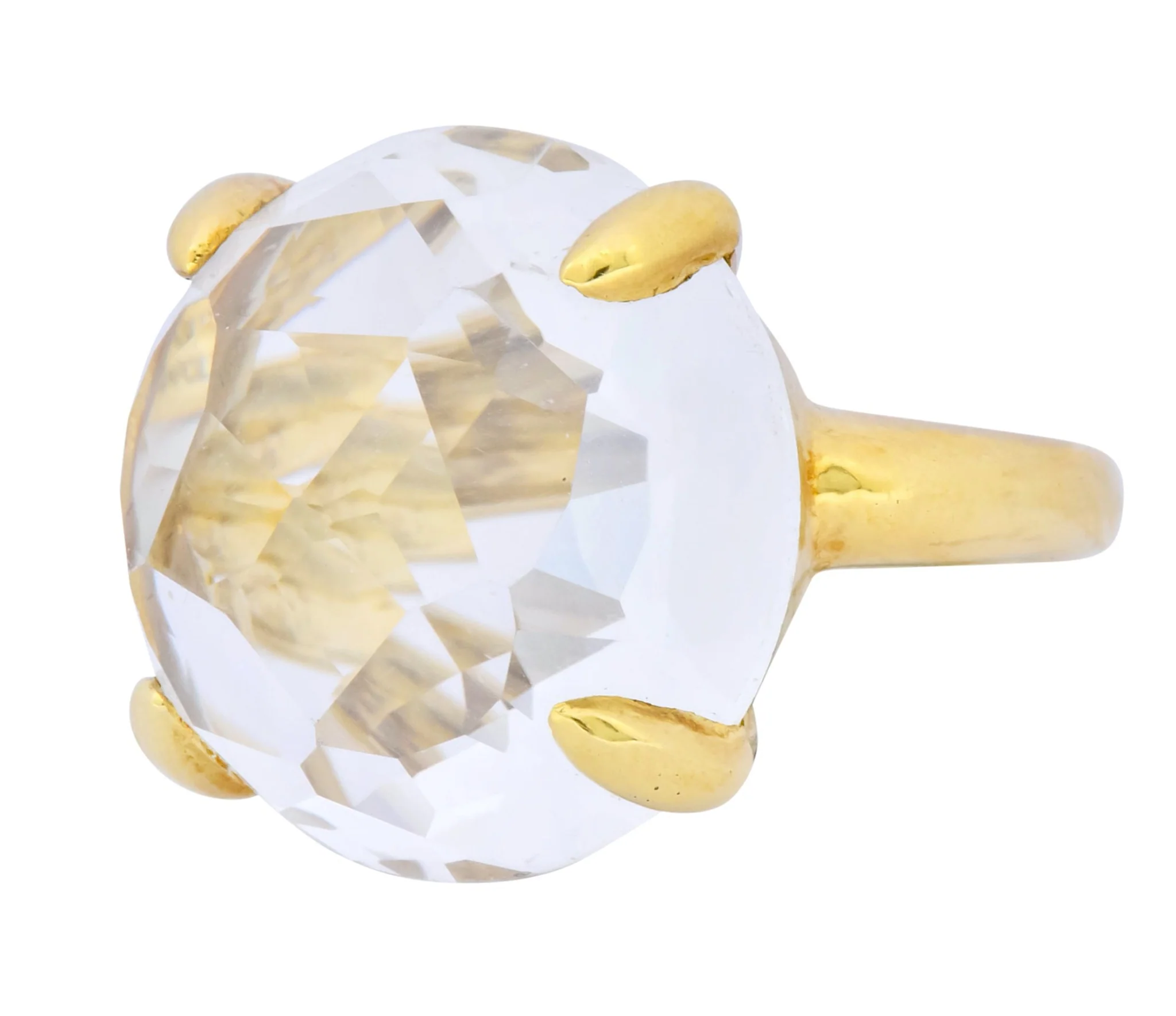 Ippolita Faceted Rock Crystal 18 Karat Gold Cocktail Ring - Image 6
