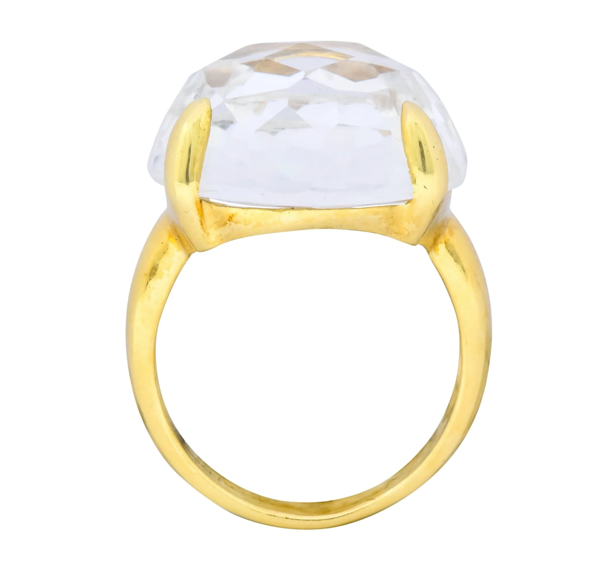 Ippolita Faceted Rock Crystal 18 Karat Gold Cocktail Ring - Image 7