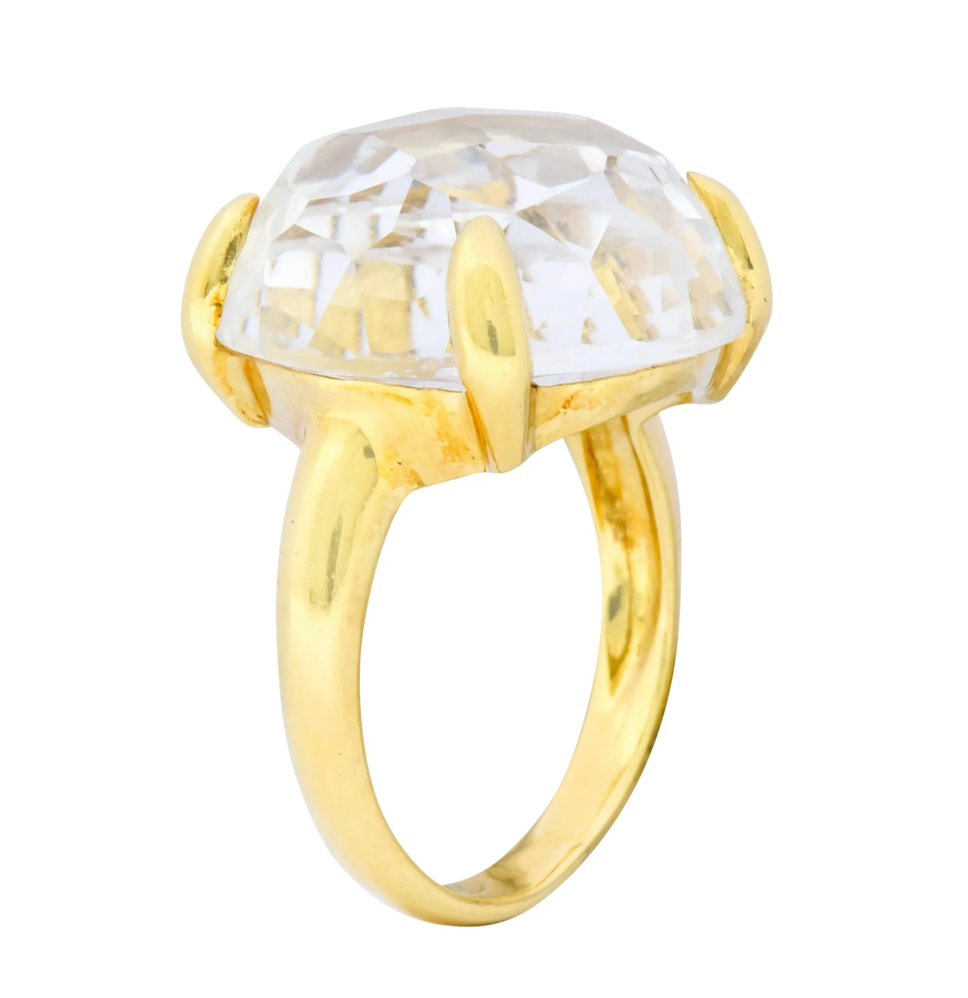 Ippolita Faceted Rock Crystal 18 Karat Gold Cocktail Ring - Image 8