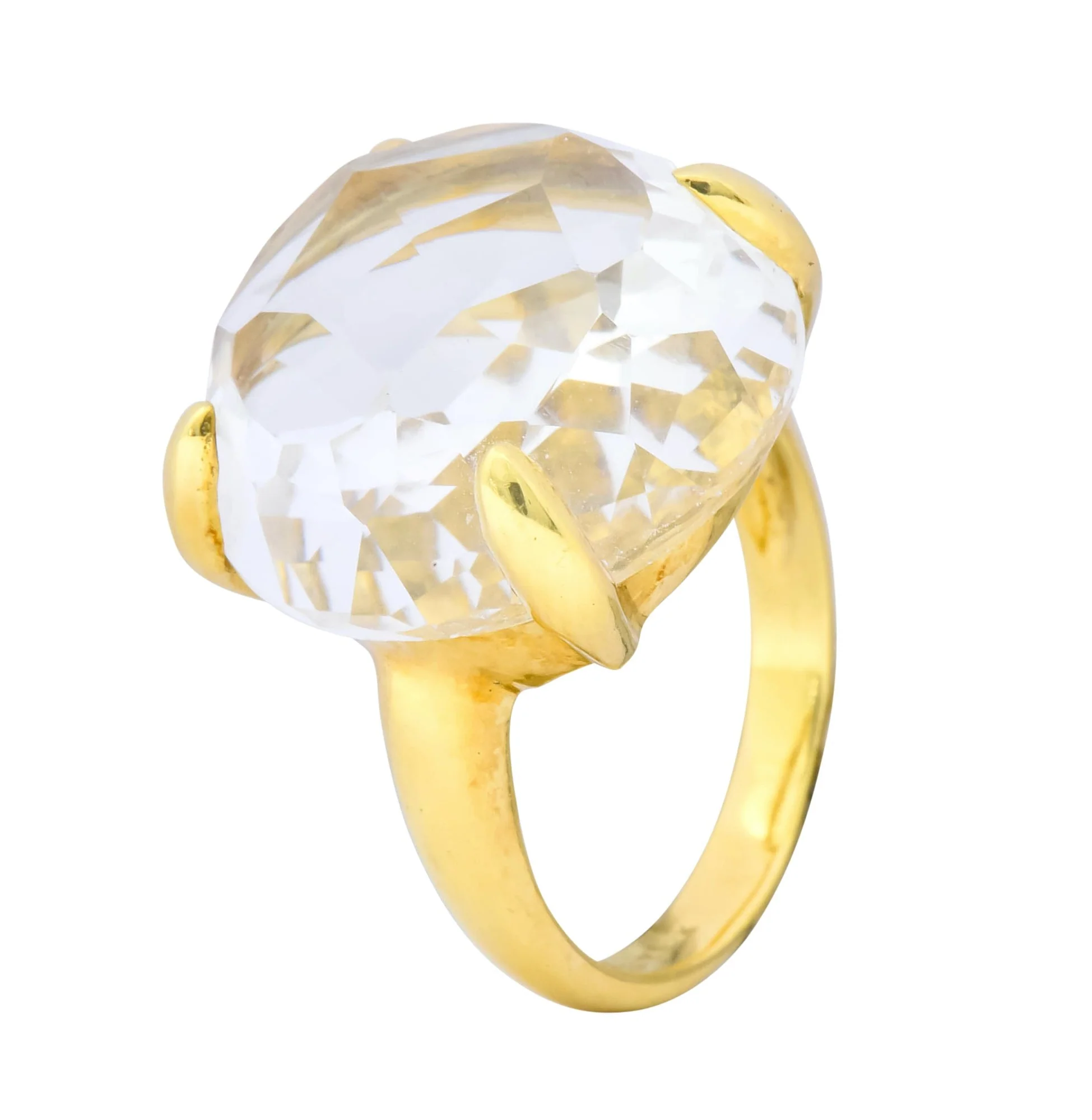 Ippolita Faceted Rock Crystal 18 Karat Gold Cocktail Ring - Image 9
