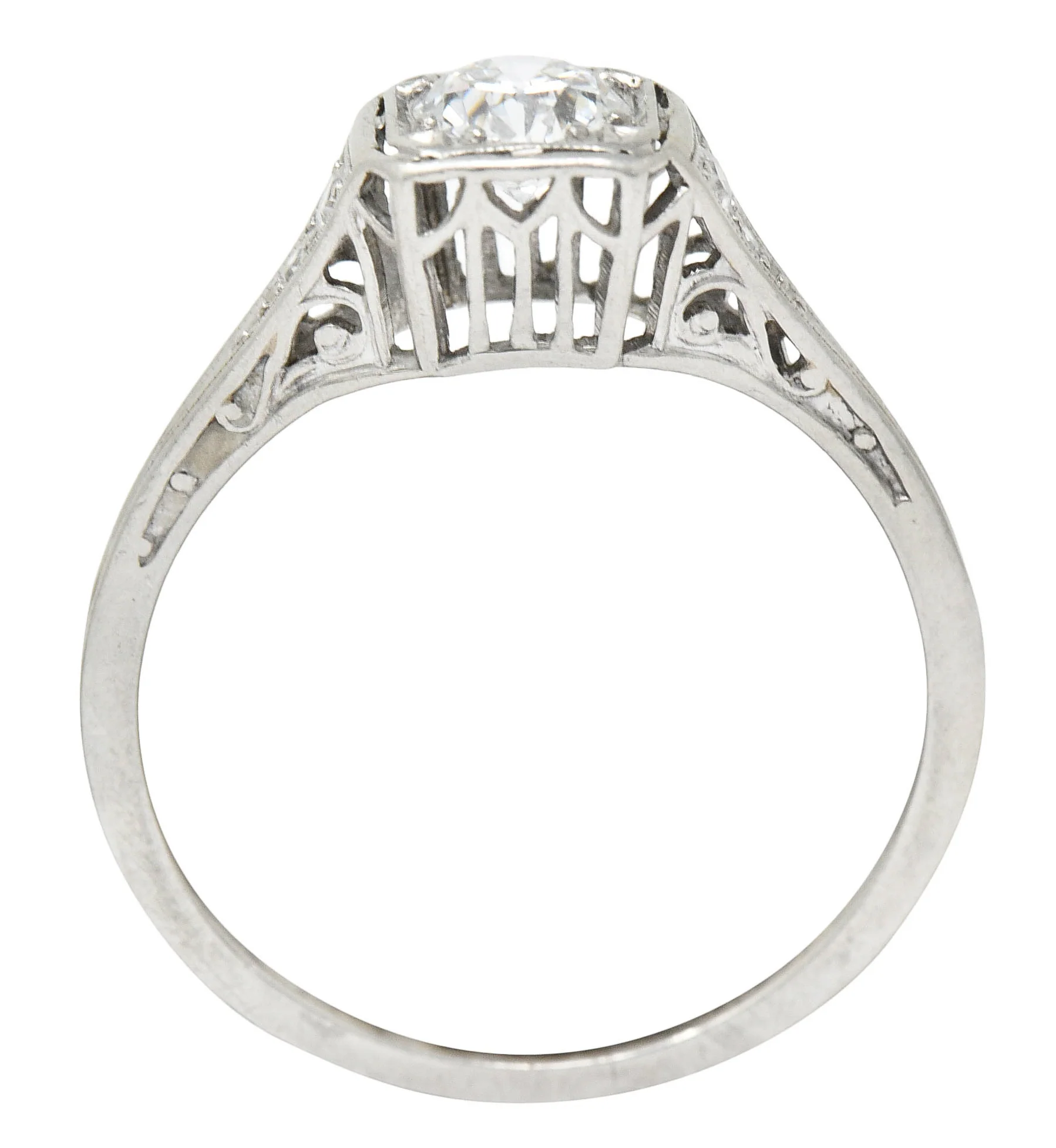 J.E. Caldwell 0.55 CTW Diamond Platinum Engagement Ring Circa 1920 - Image 11