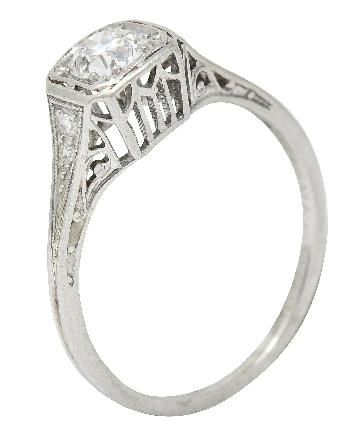 J.E. Caldwell 0.55 CTW Diamond Platinum Engagement Ring Circa 1920 - Image 13