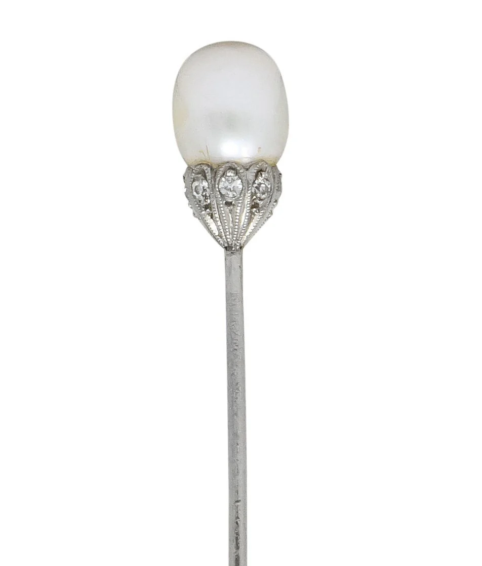 J. E Caldwell & Co. Edwardian Pearl Platinum Stickpin