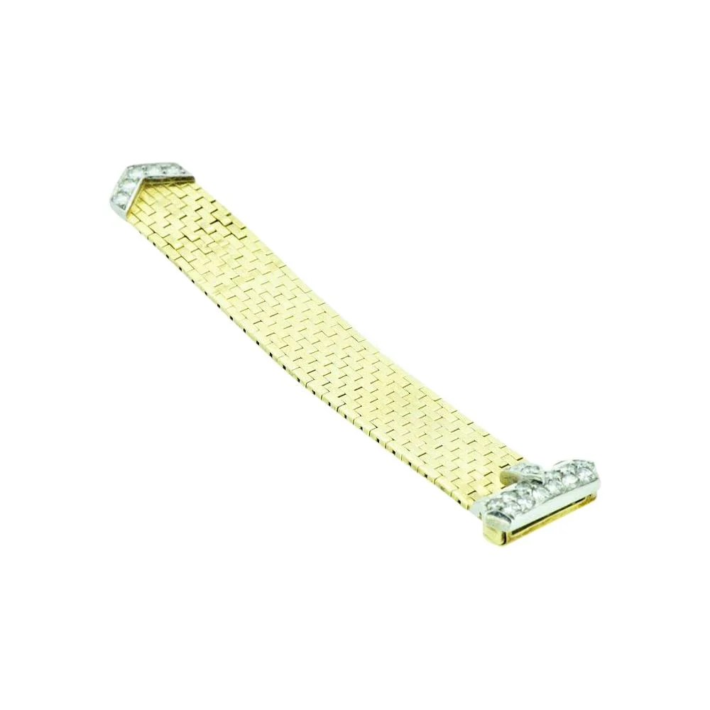 J.E. Caldwell Retro 0.43 CTW Diamond 14 Karat Gold Platinum Buckle Ring - Image 4