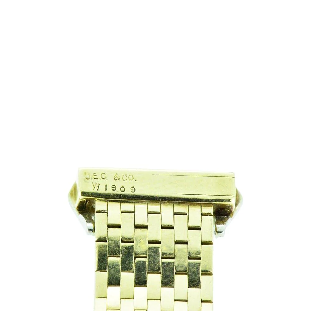 J.E. Caldwell Retro 0.43 CTW Diamond 14 Karat Gold Platinum Buckle Ring - Image 7