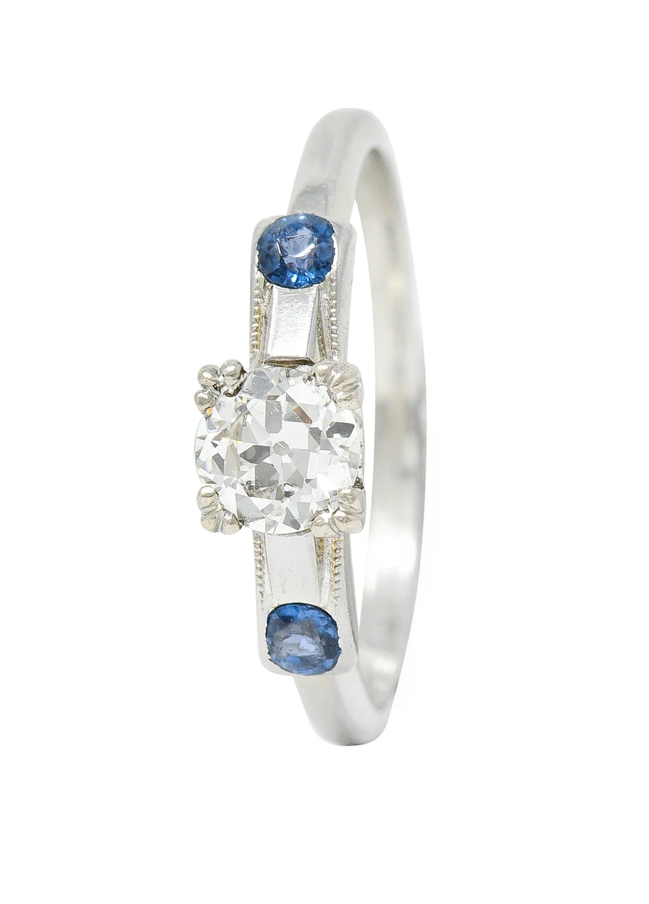 Jabel 0.51 CTW Diamond Sapphire 18 Karat White Gold Ring - Image 11