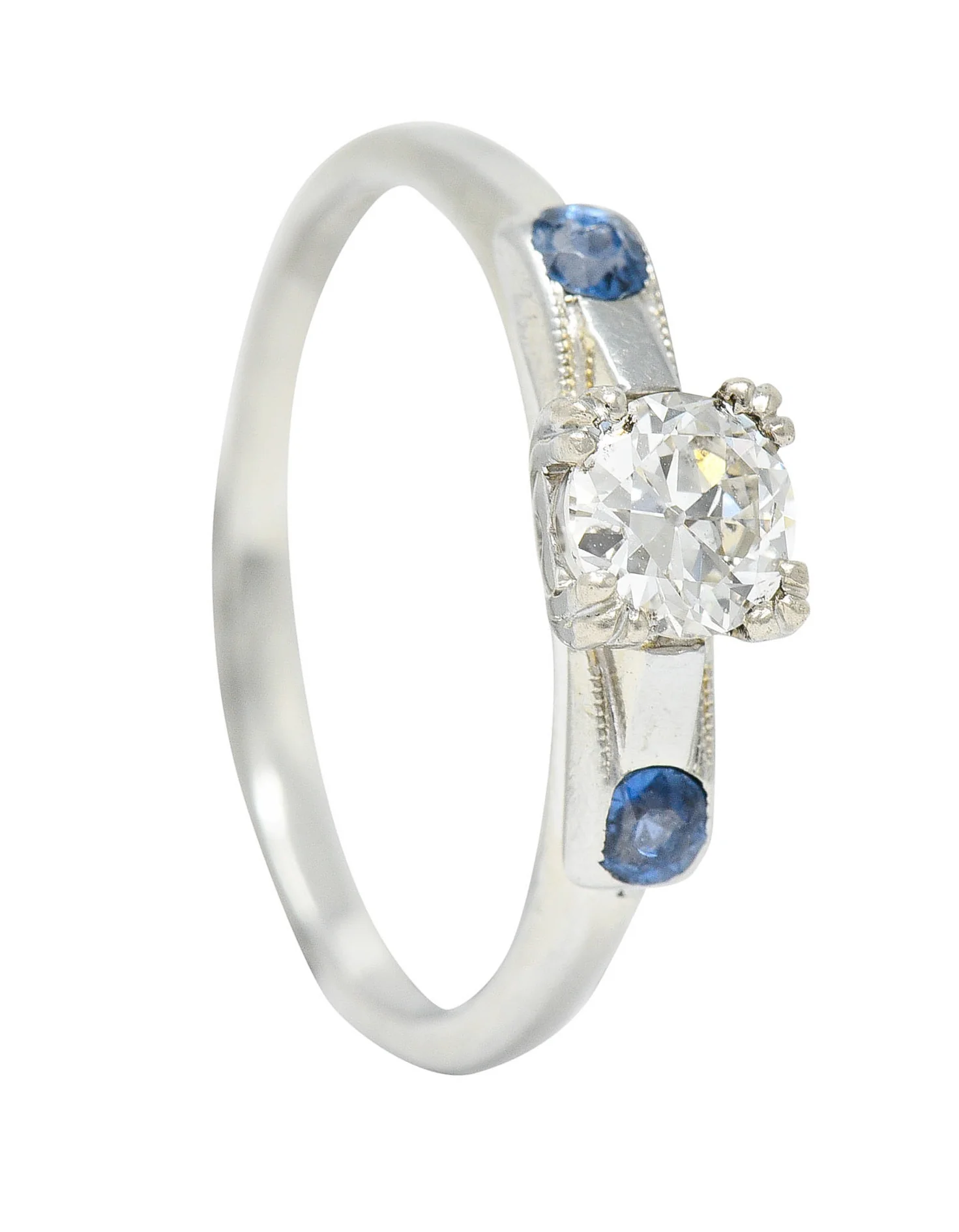 Jabel 0.51 CTW Diamond Sapphire 18 Karat White Gold Ring - Image 12
