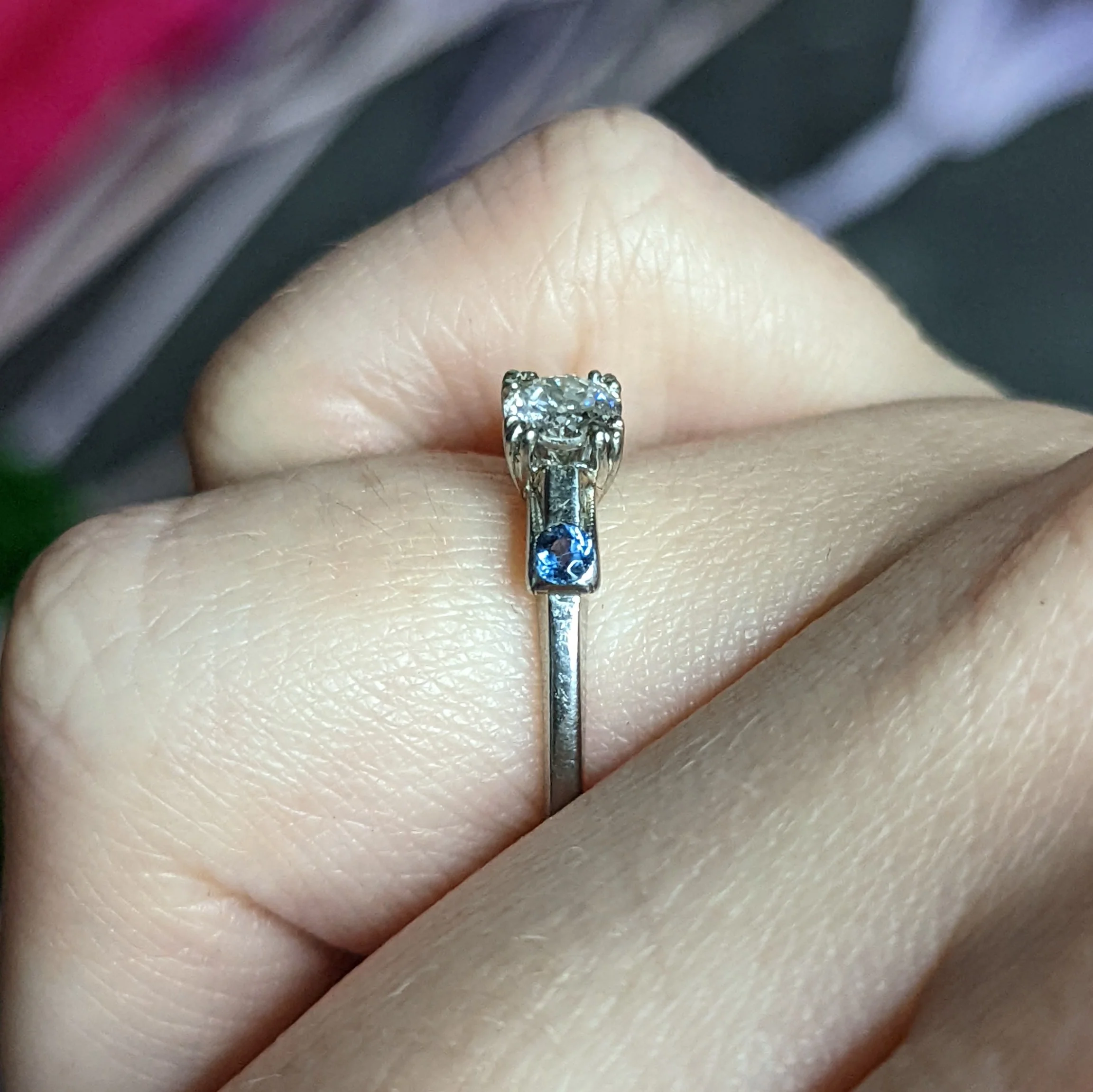 Jabel 0.51 CTW Diamond Sapphire 18 Karat White Gold Ring - Image 14