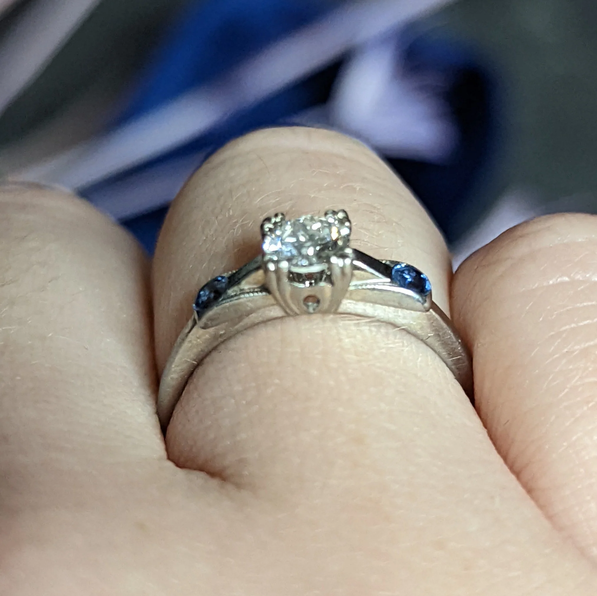 Jabel 0.51 CTW Diamond Sapphire 18 Karat White Gold Ring - Image 15