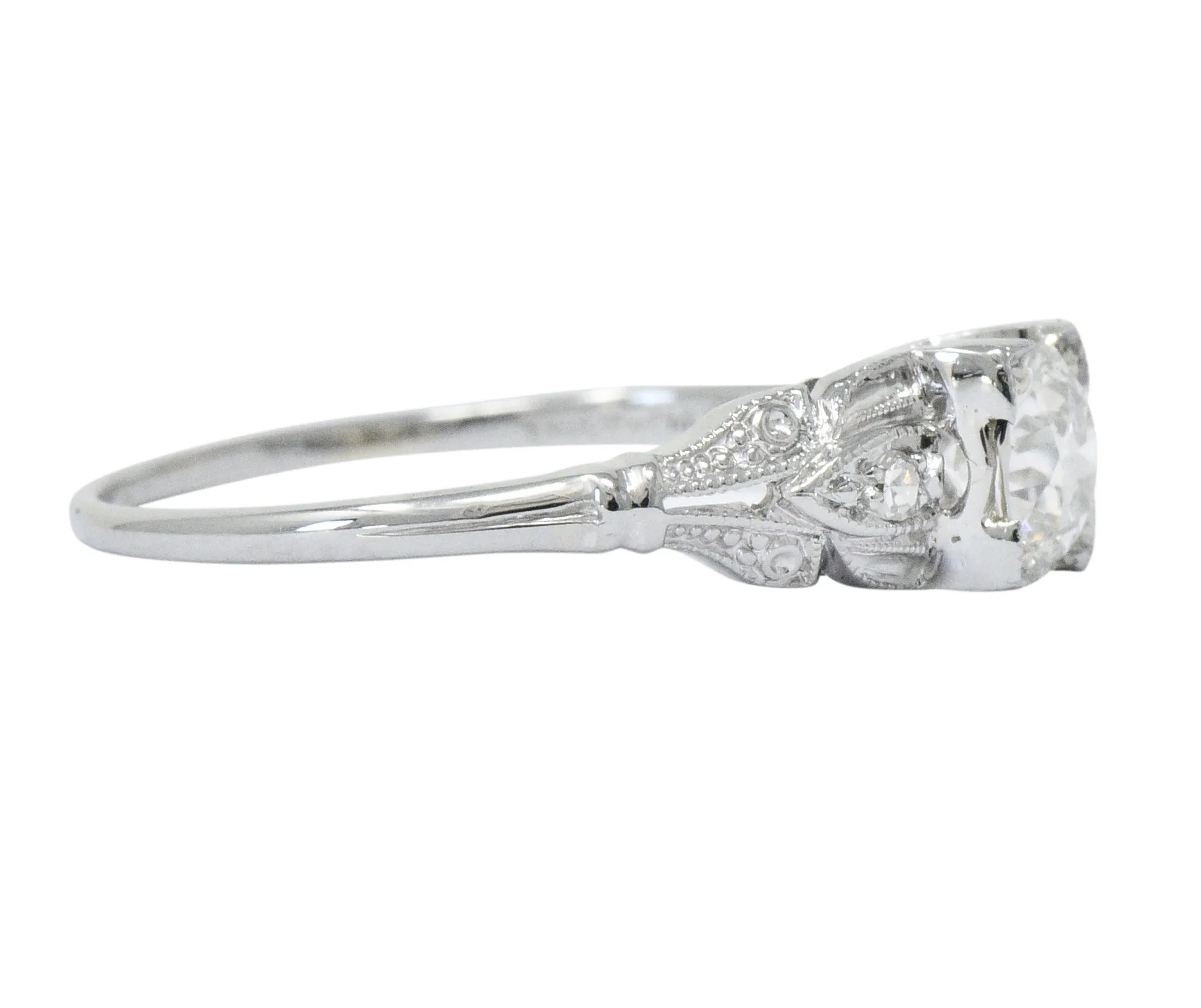 Jabel Art Deco 0.62 CTW Diamond 18 Karat White Gold Engagement Ring GIA - Image 4