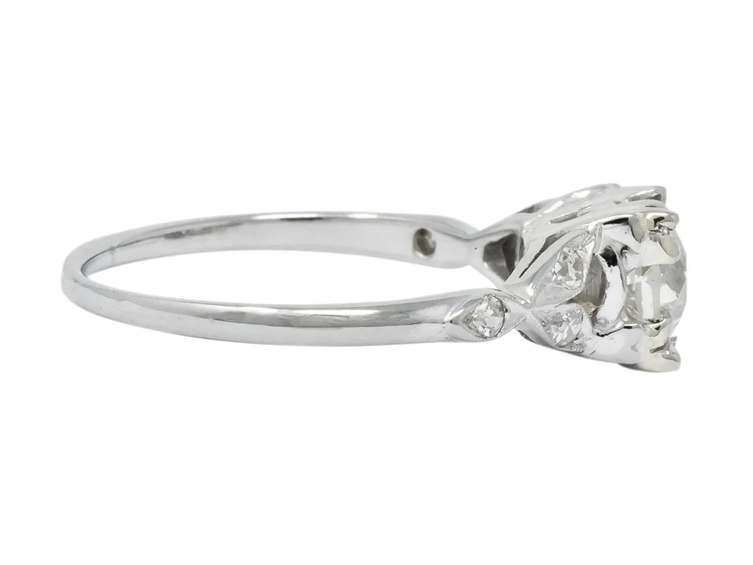Jabel Art Deco 1.00 CTW Diamond 18 Karat Gold Engagement Ring GIA - Image 3