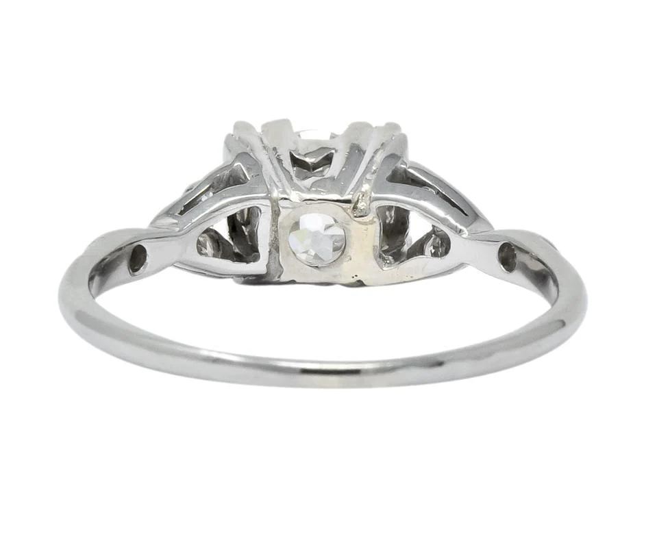 Jabel Art Deco 1.00 CTW Diamond 18 Karat Gold Engagement Ring GIA - Image 4