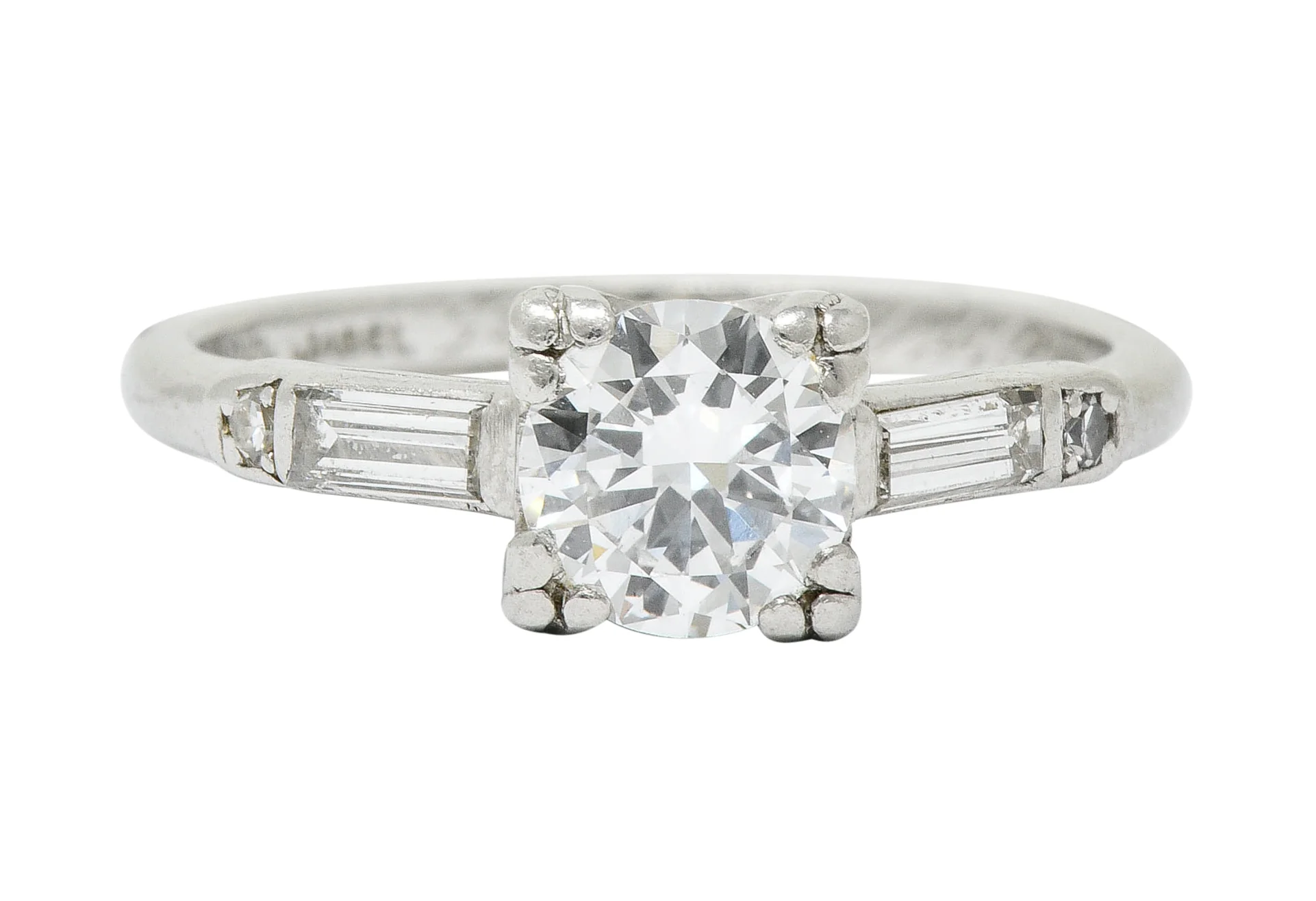 Jabel Late Art Deco 0.83 CTW Diamond Platinum Engagement Ring