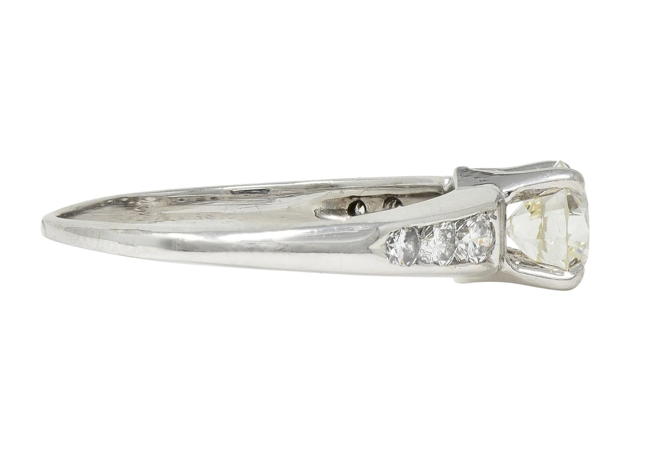 Jabel Mid-Century 1.21 CTW Old European Diamond 18 Karat White Gold Vintage Engagement Ring - Image 5