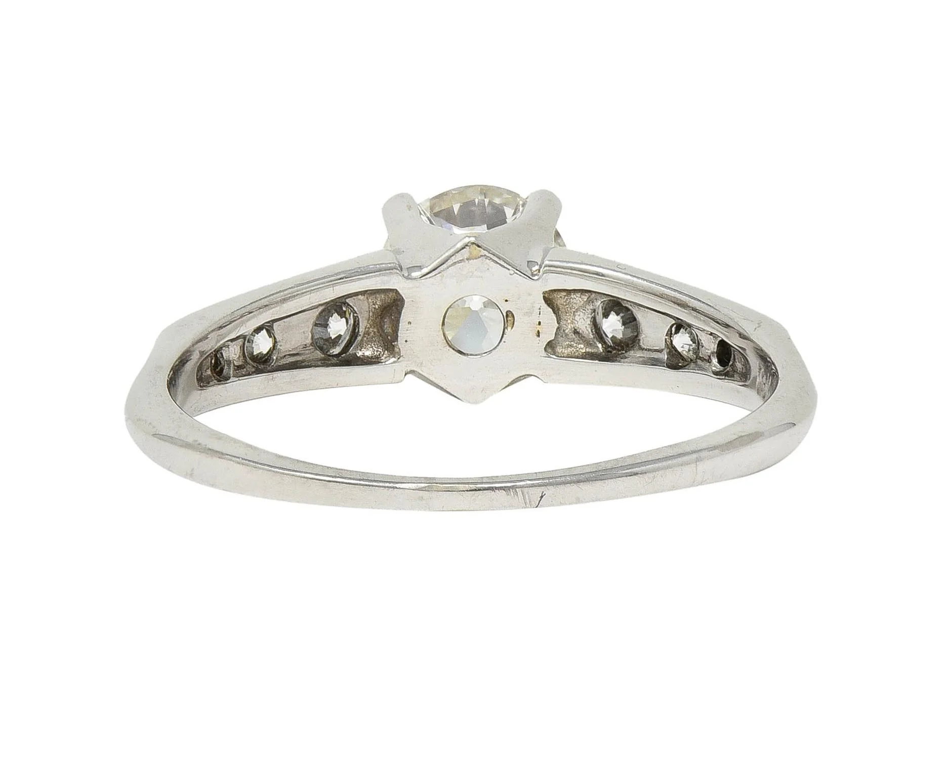 Jabel Mid-Century 1.21 CTW Old European Diamond 18 Karat White Gold Vintage Engagement Ring - Image 6