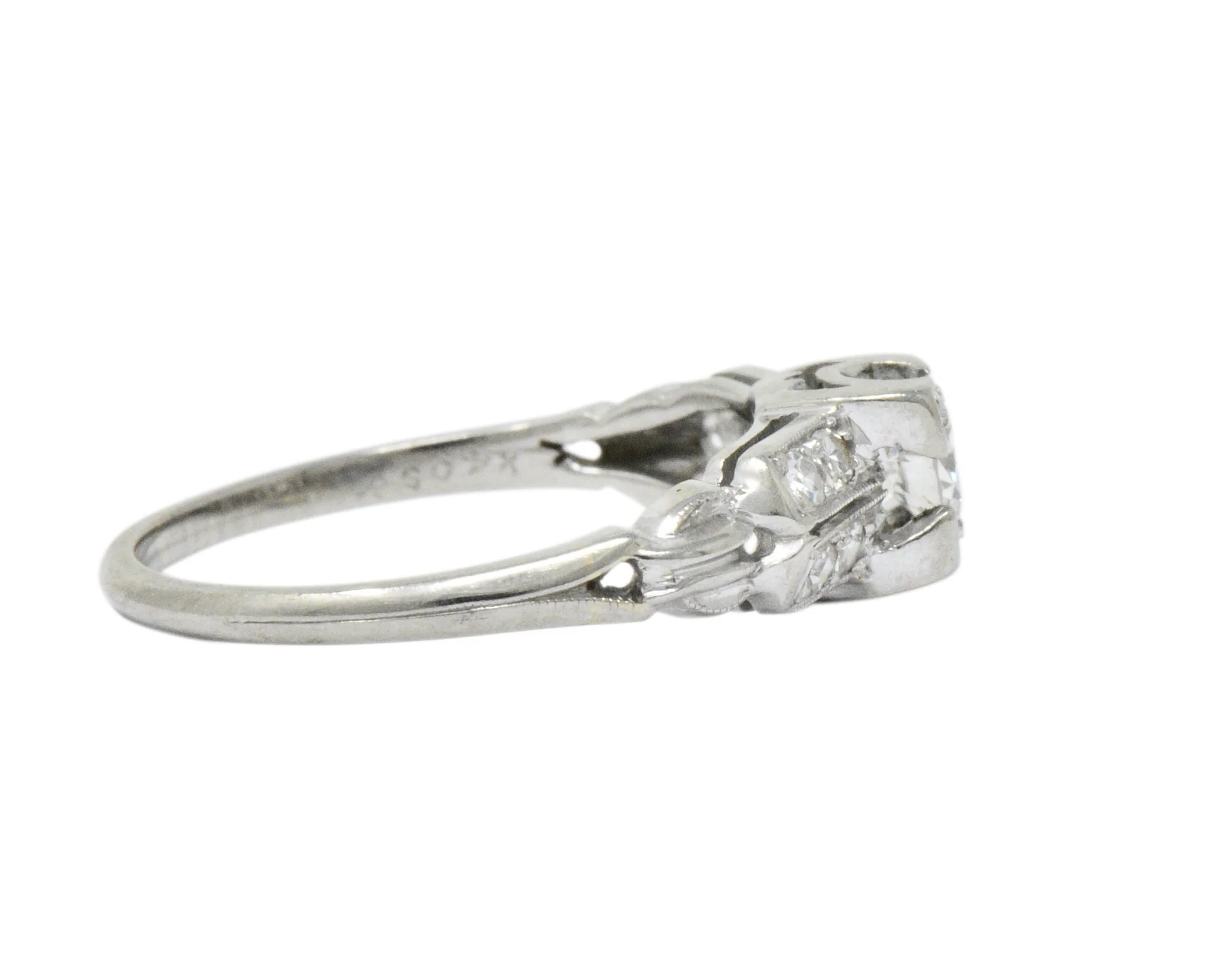 Jabel Retro 0.40 CTW Diamond 18 Karat White Gold Engagement Ring - Image 5
