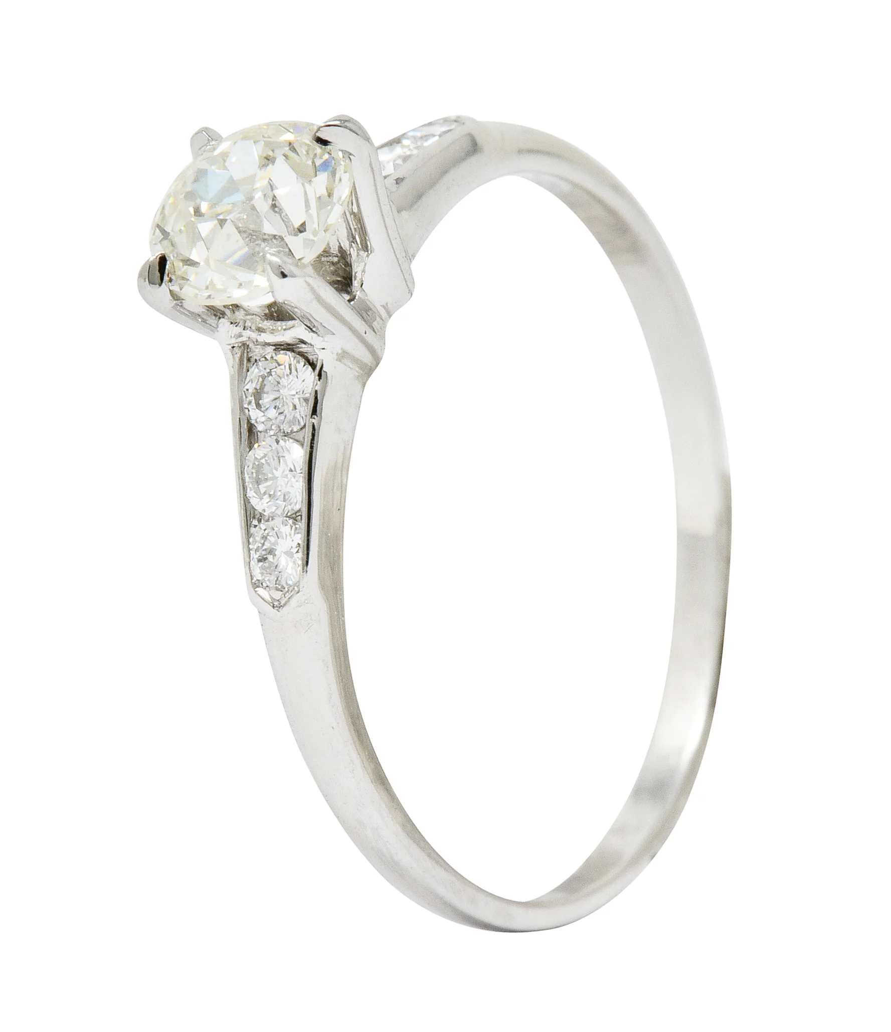Jabel Retro 1.18 CTW Old European Diamond Platinum Engagement Ring GIA - Image 8