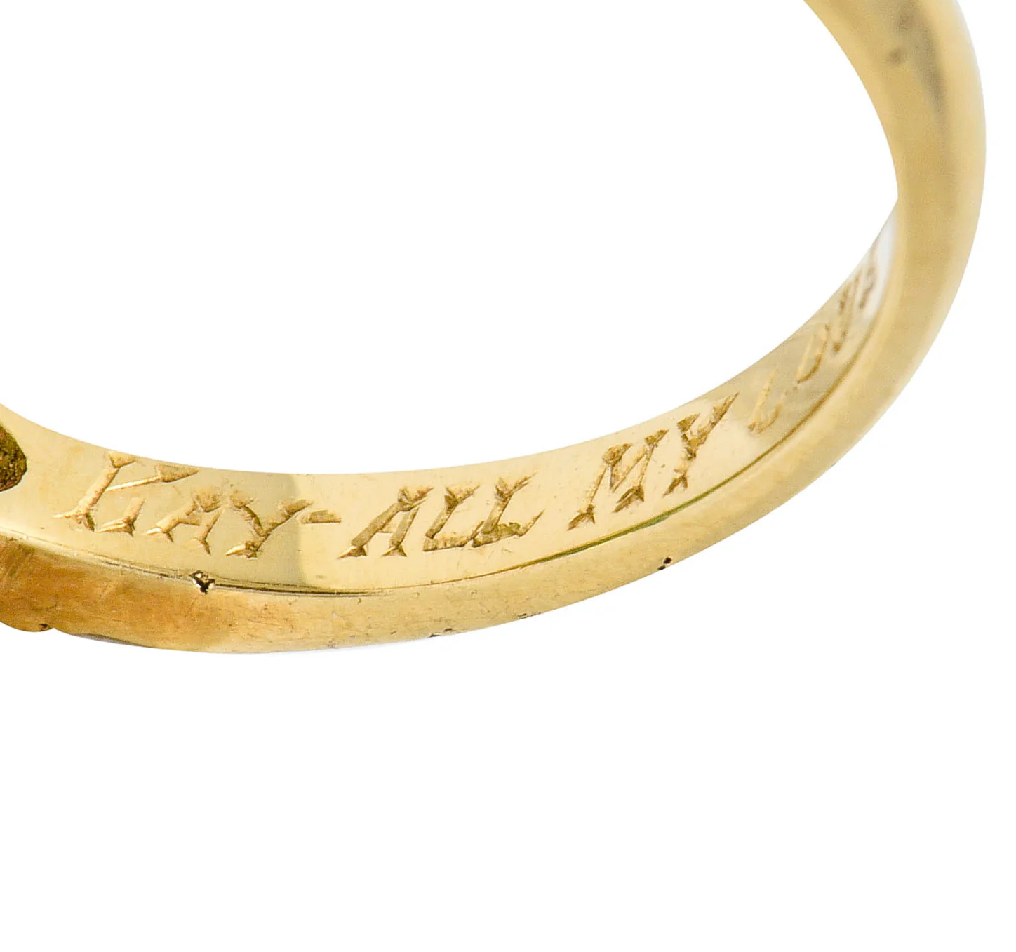 Jade 14 Karat Yellow Gold Cabochon Ring Circa 1950's - Image 8