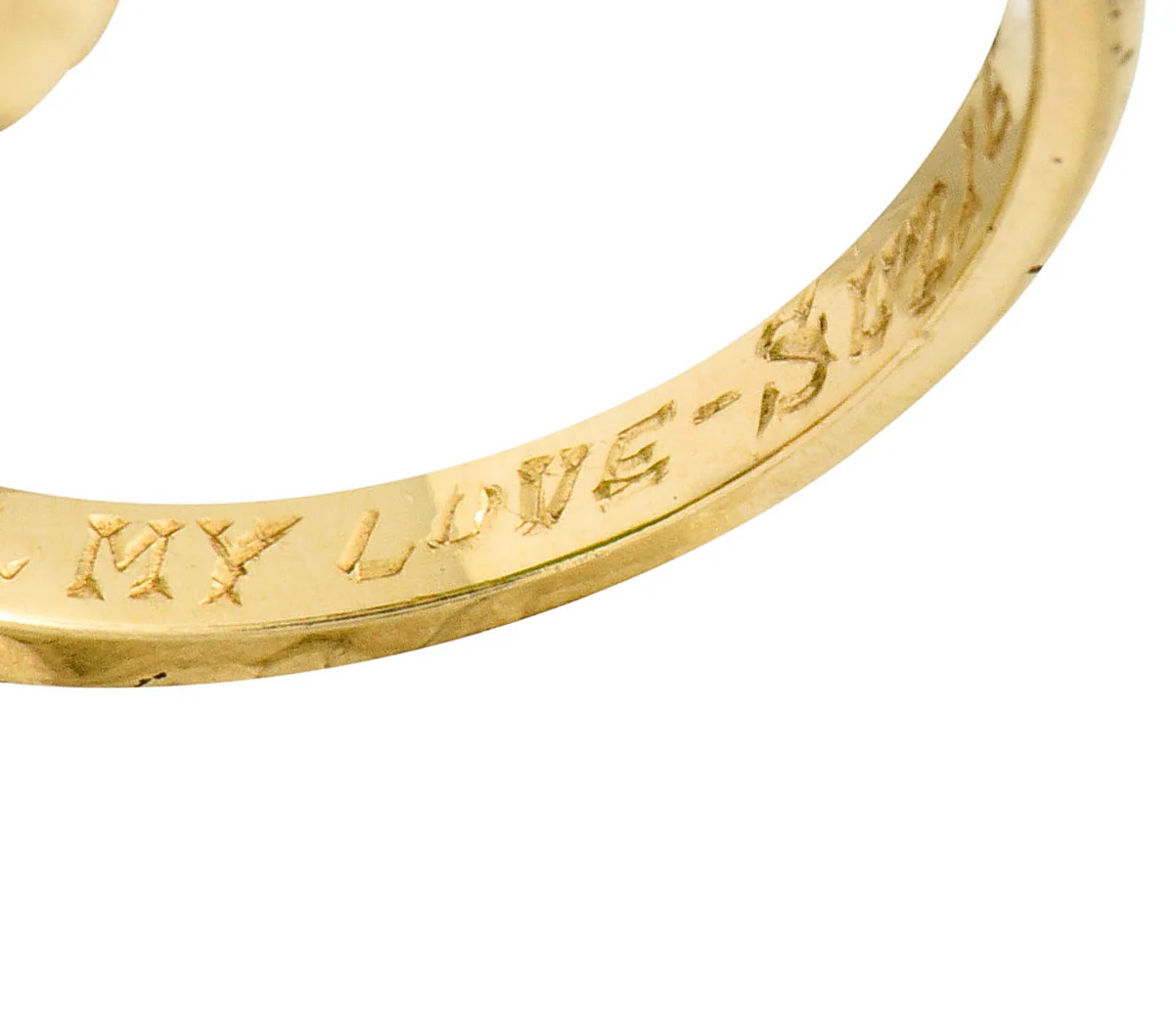 Jade 14 Karat Yellow Gold Cabochon Ring Circa 1950's - Image 9
