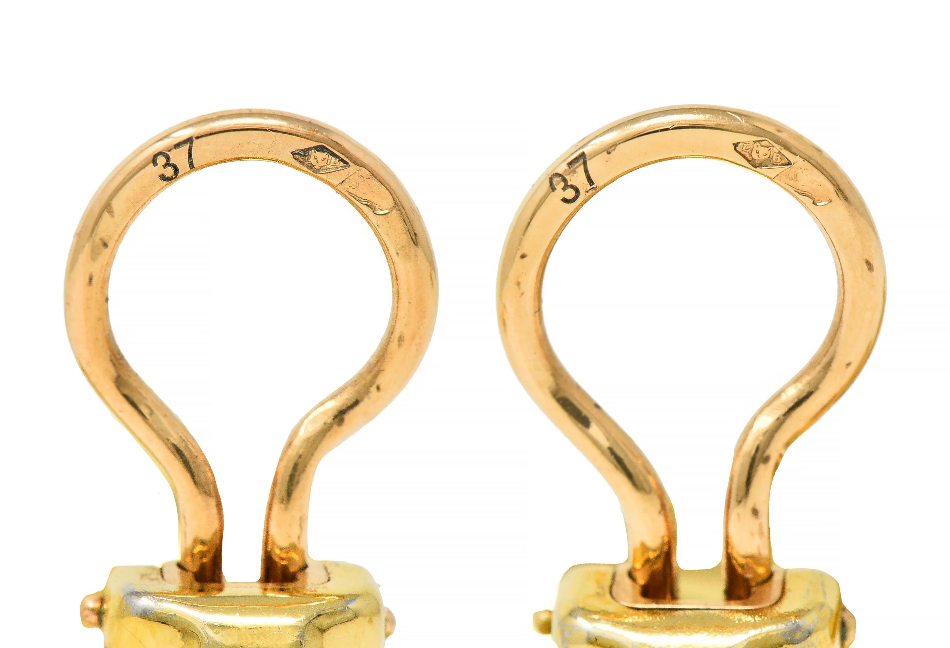 JAR French 18 Karat Gold Anodized Aluminum Fig Leaf Ear-Clip Earrings - Image 9