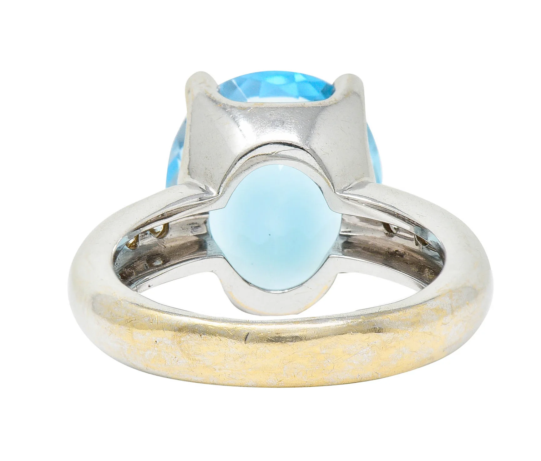 JB Star Blue Topaz Diamond 18 Karat White Gold Gemstone Ring - Image 4