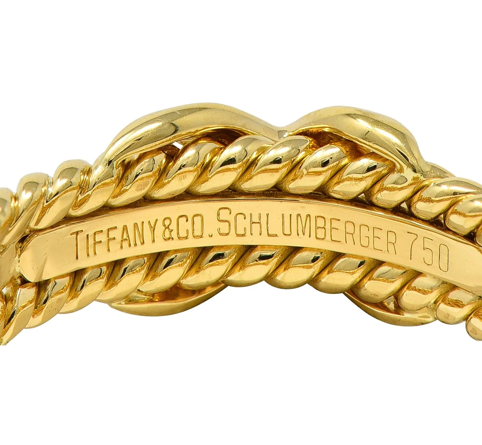 Jean Schlumberger Tiffany & Co. 18 Karat Yellow Gold Twisted Rope X Band Ring - Image 5