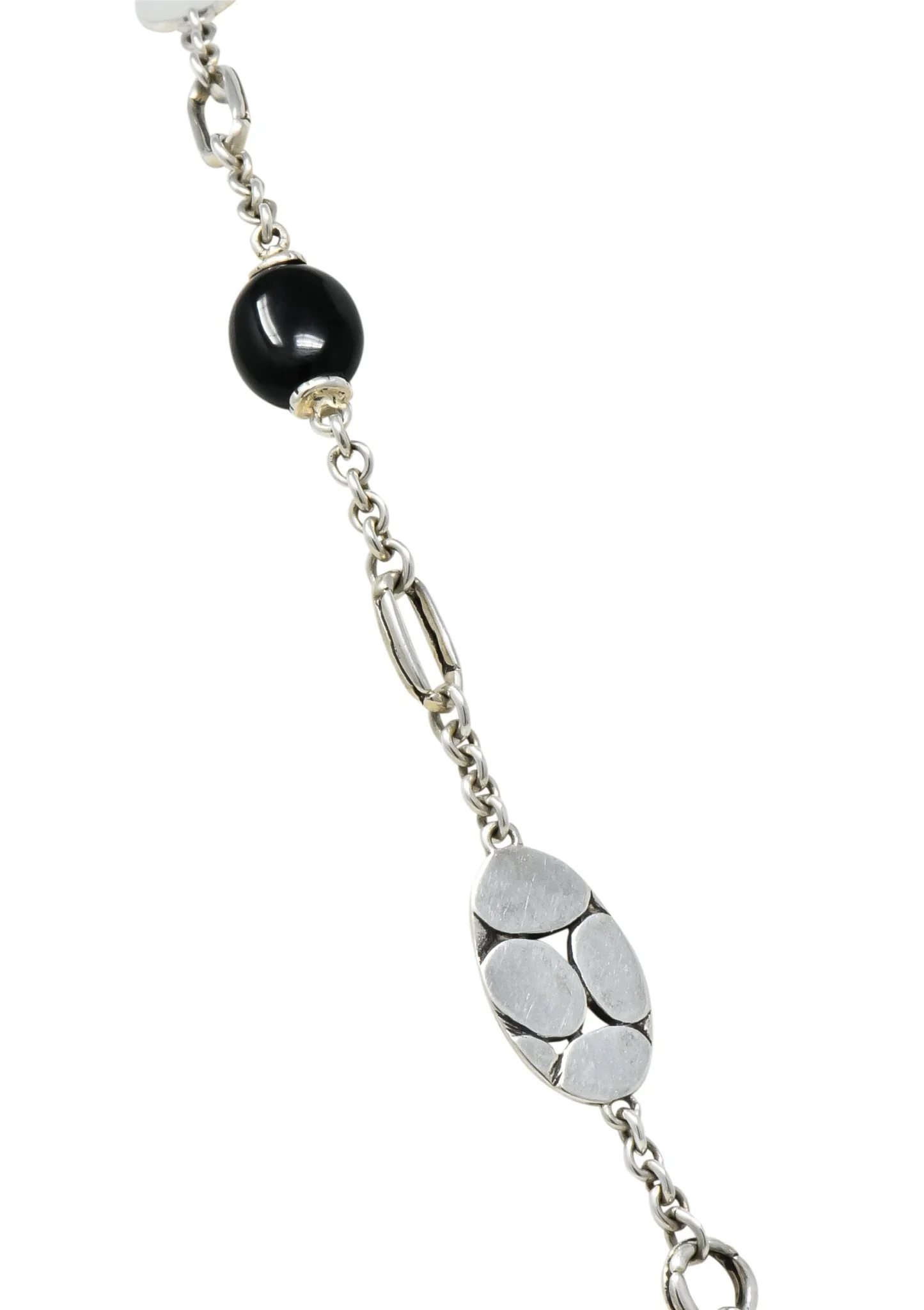 John Hardy Onyx Sterling Silver Dot Long Chain Necklace - Image 5