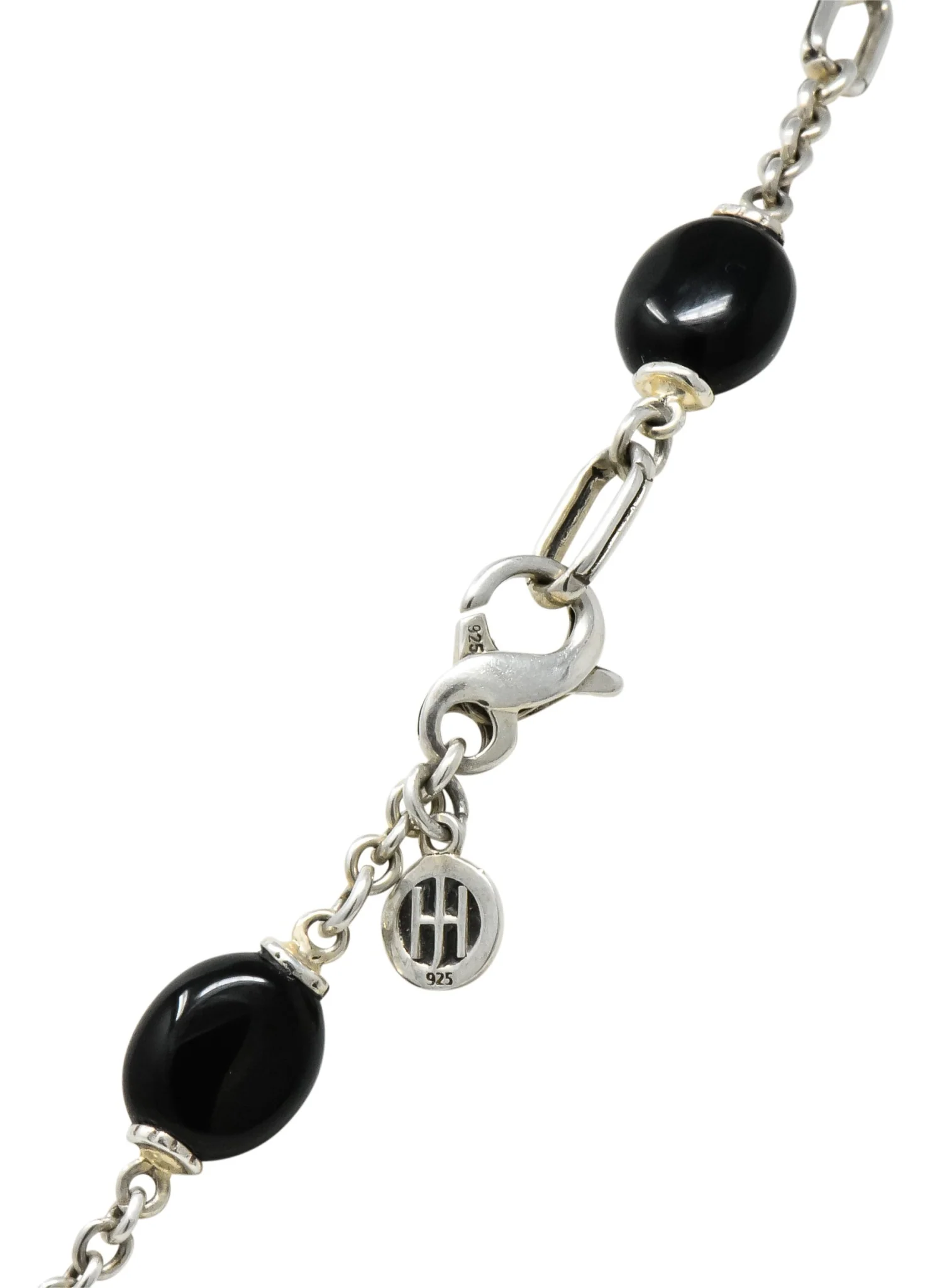 John Hardy Onyx Sterling Silver Dot Long Chain Necklace - Image 6