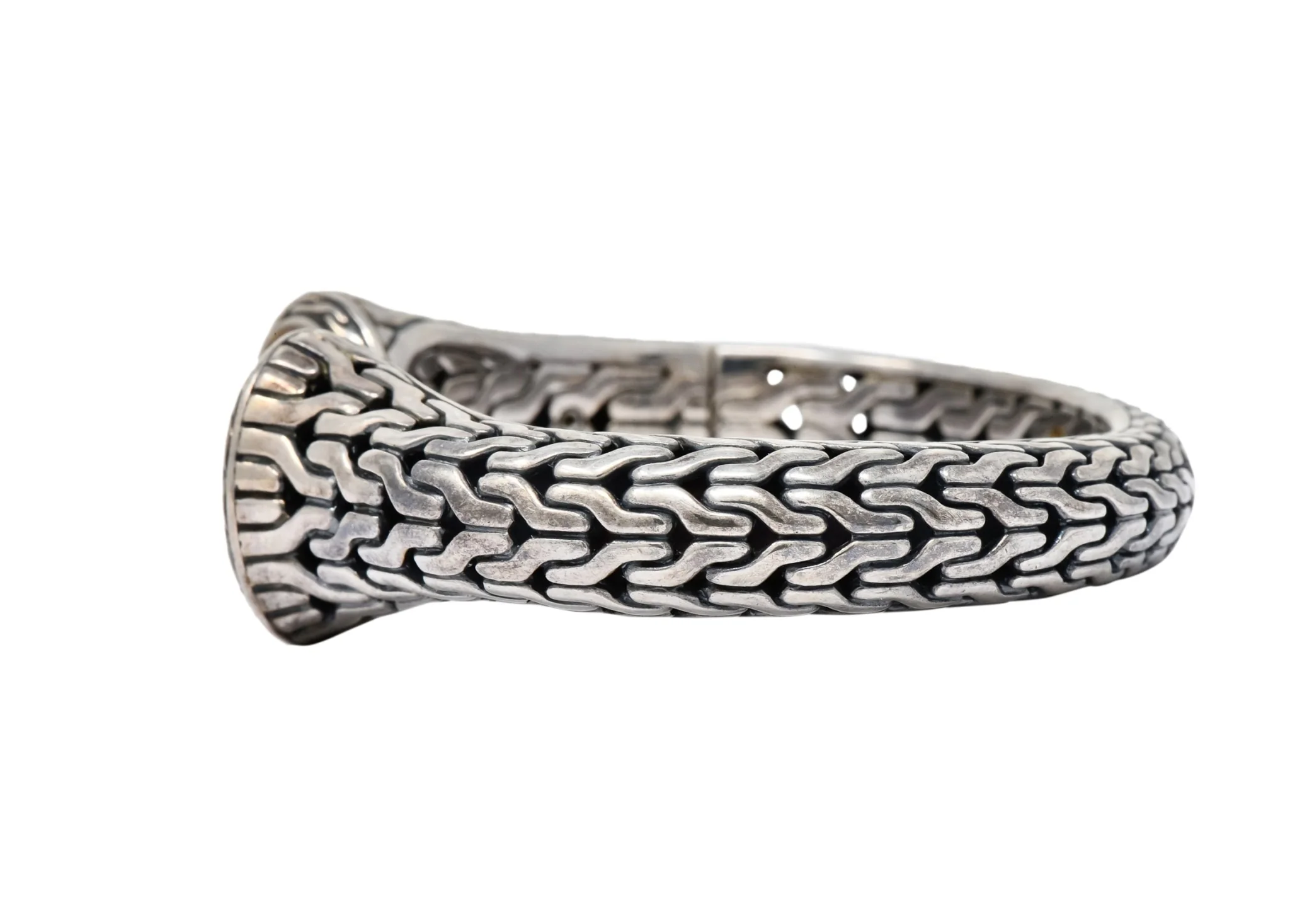 John Hardy Sterling Silver 22 Karat Gold Classic Chain Cuff Bracelet - Image 5