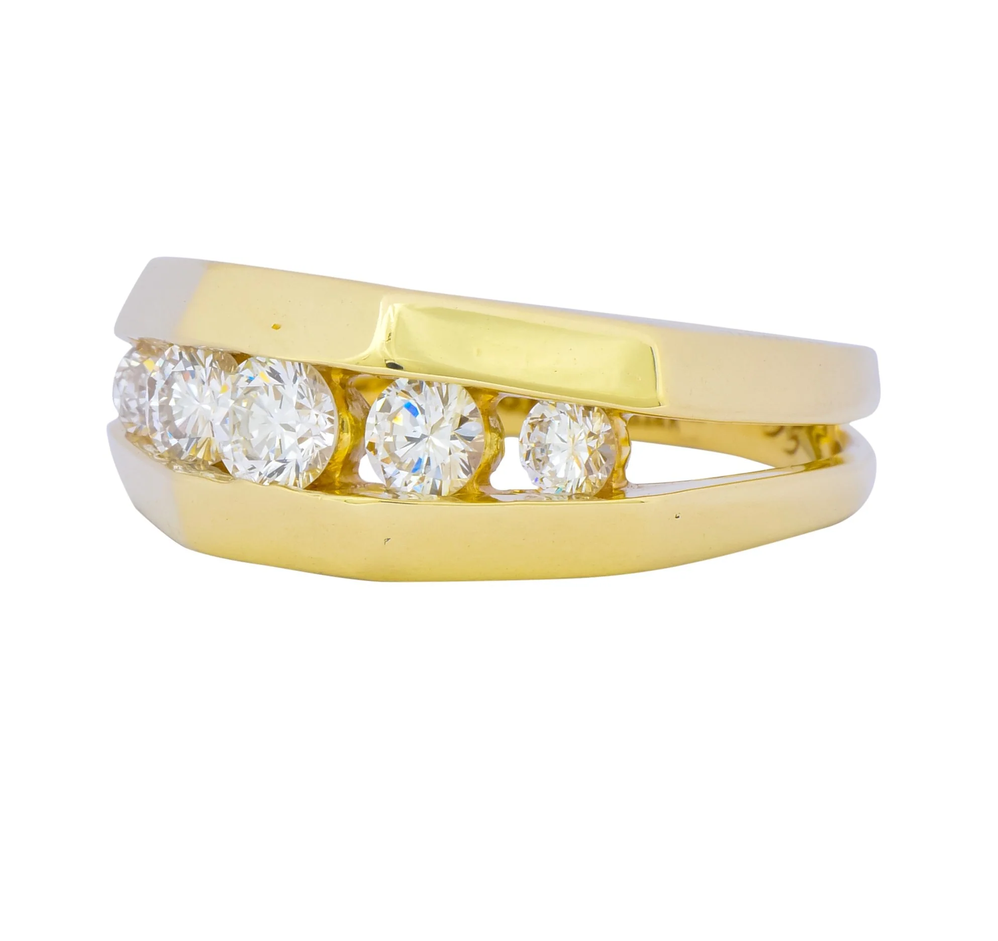 Jose Hess 0.91 CTW Diamond 14 Karat Gold Unisex Band Ring - Image 5