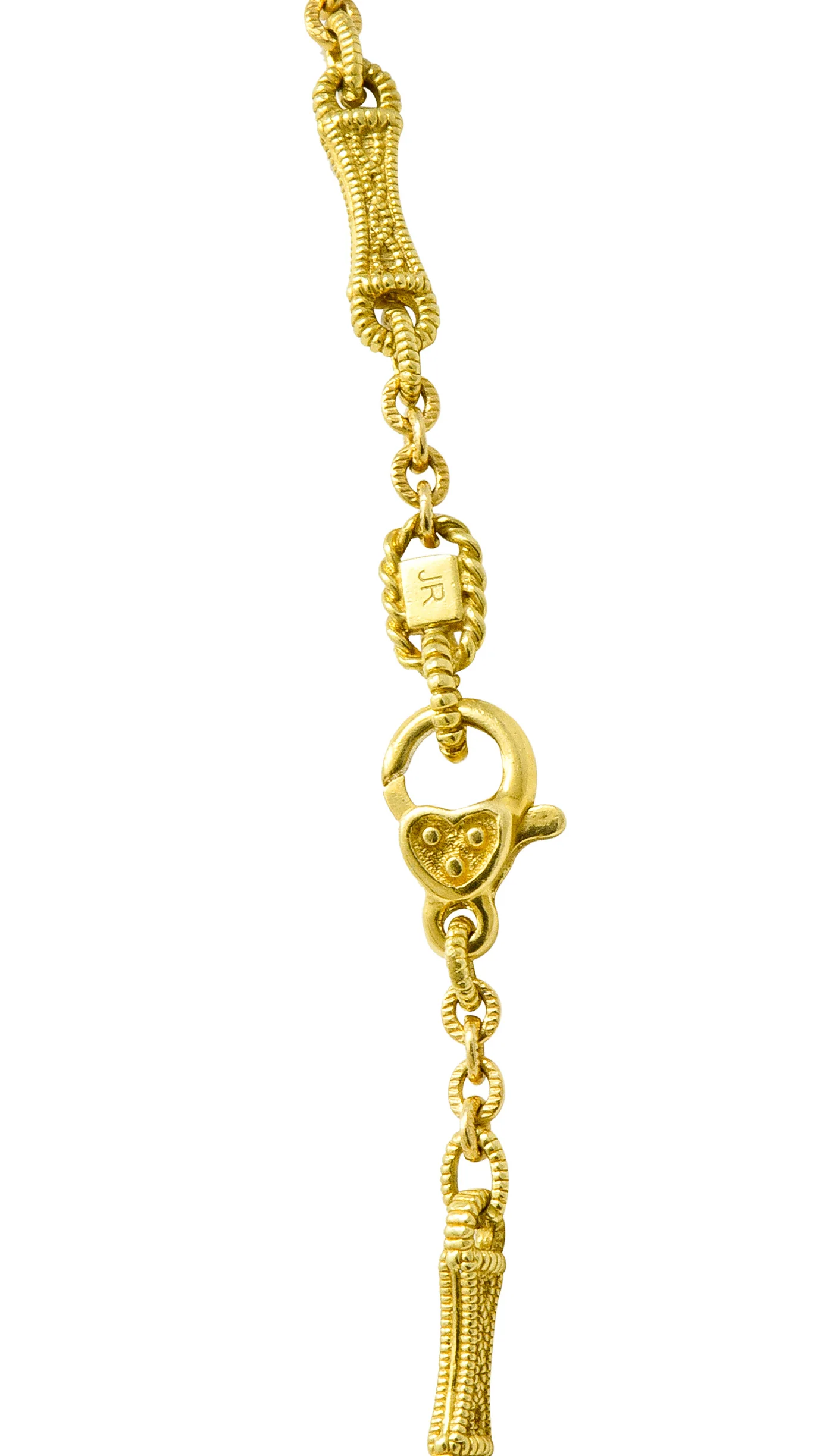 Judith Ripka Contemporary 1.40 CTW Diamond 18 Karat Gold Station Necklace - Image 5
