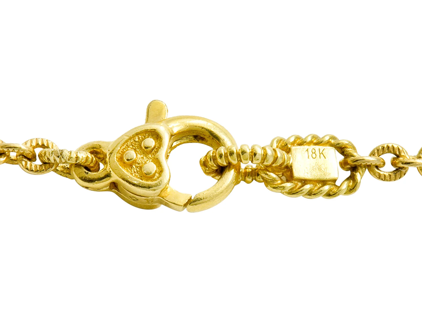 Judith Ripka Contemporary 1.40 CTW Diamond 18 Karat Gold Station Necklace - Image 6